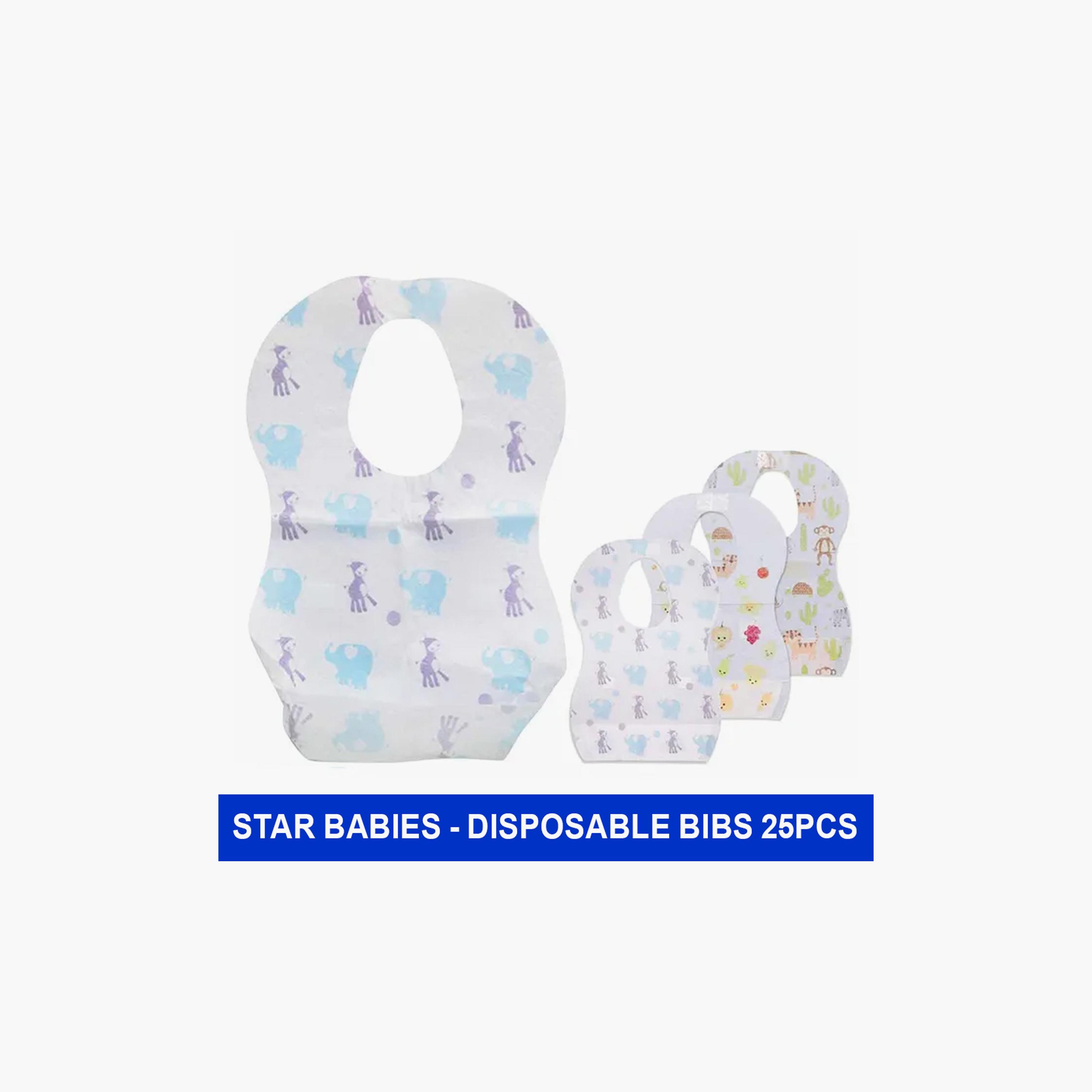 Star Babies 25-Piece Disposable Bibs Assorted-baby-feeding-bibs-image-2