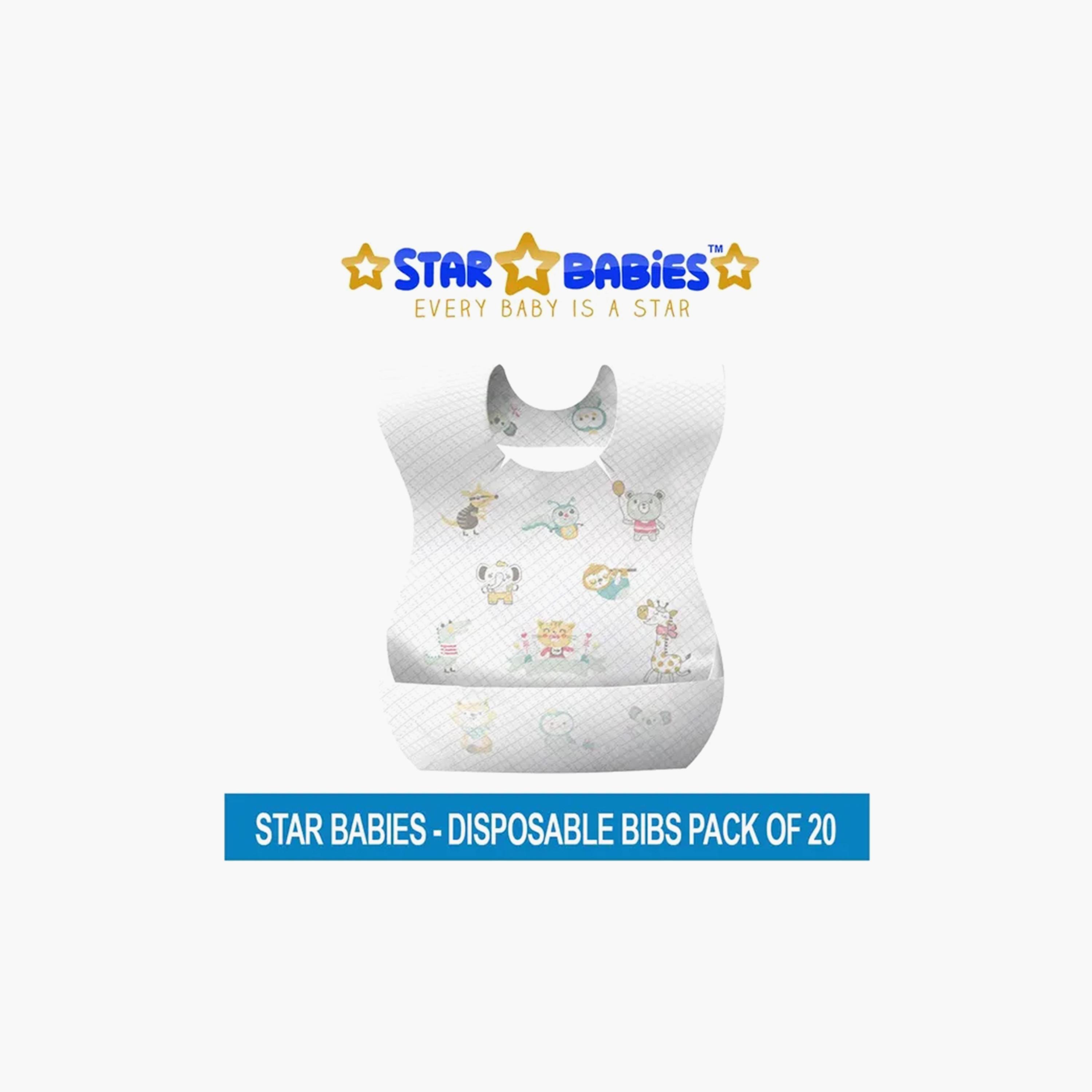 Star Babies 20-Piece Disposable Bibs, Printed-baby-feeding-bibs-image-2