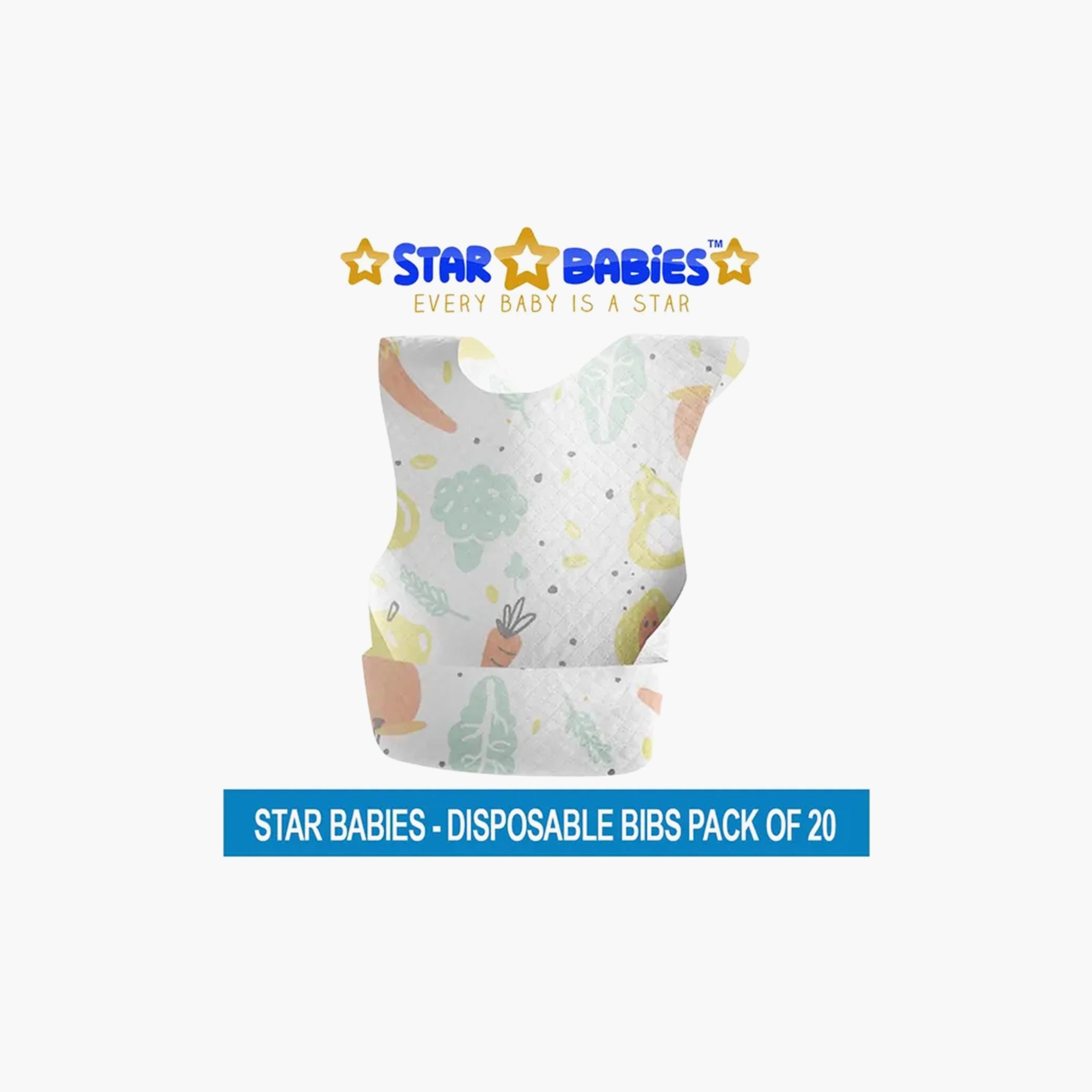 مرايل للاستعمال مرة واحدة من ستار بيبيز، 20 قطعة، بطباعة فاكهة-baby-feeding-bibs-image-2
