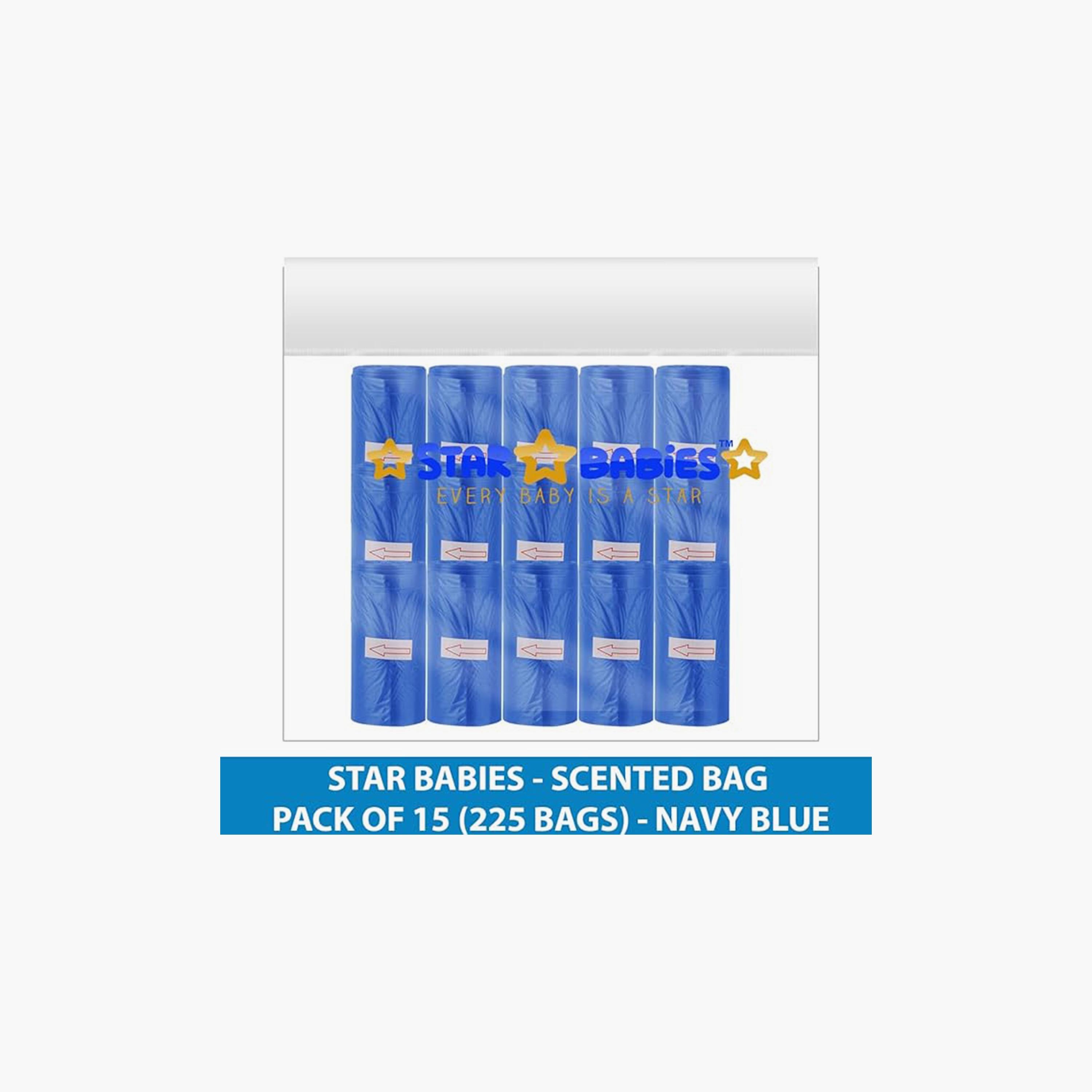 Star Babies 225-Piece Scented Bags, Navy Blue-baby-diapering-binsandrefills-image-3
