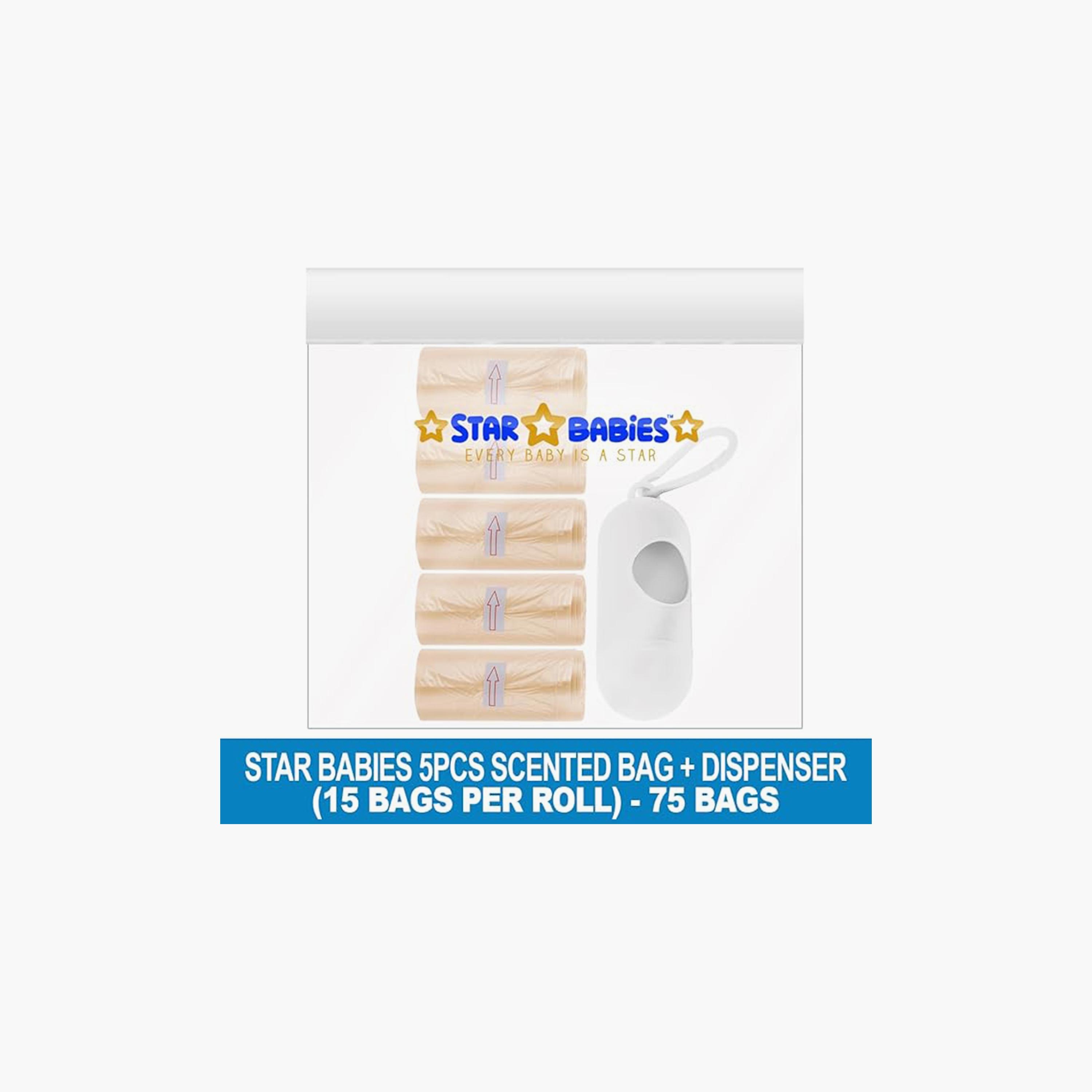 Star Babies 75-Piece Scented Bags with Dispenser, Ivory-baby-diapering-binsandrefills-image-3