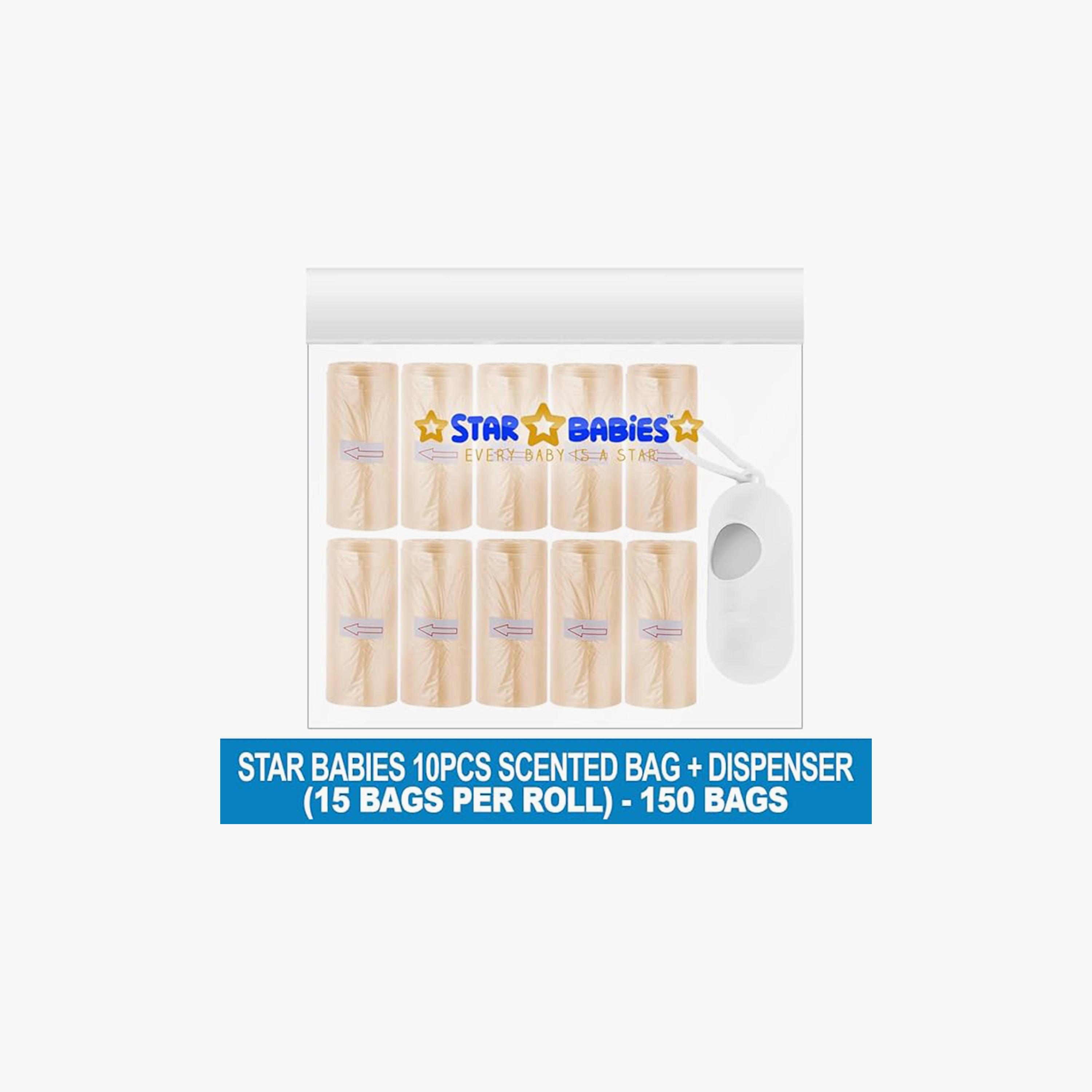Star Babies 150-Piece Scented Bags with Dispenser, Ivory-baby-diapering-binsandrefills-image-3