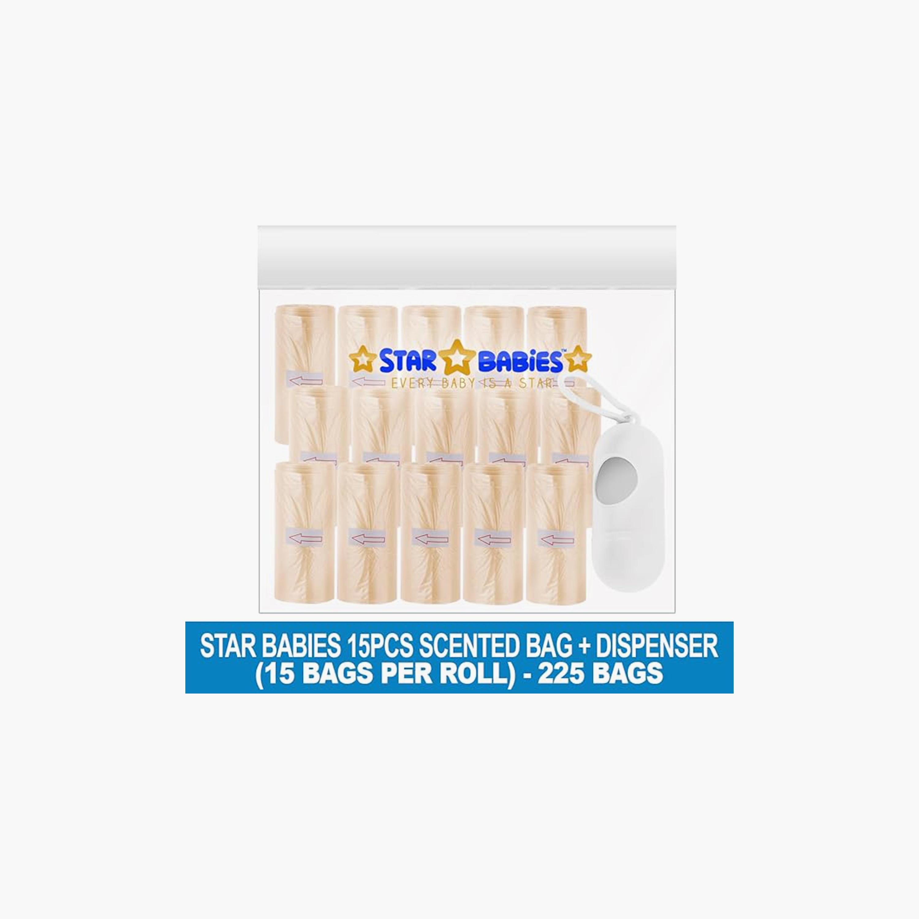 Star Babies 225-Piece Scented Bags with Dispenser, Ivory-baby-diapering-binsandrefills-image-3
