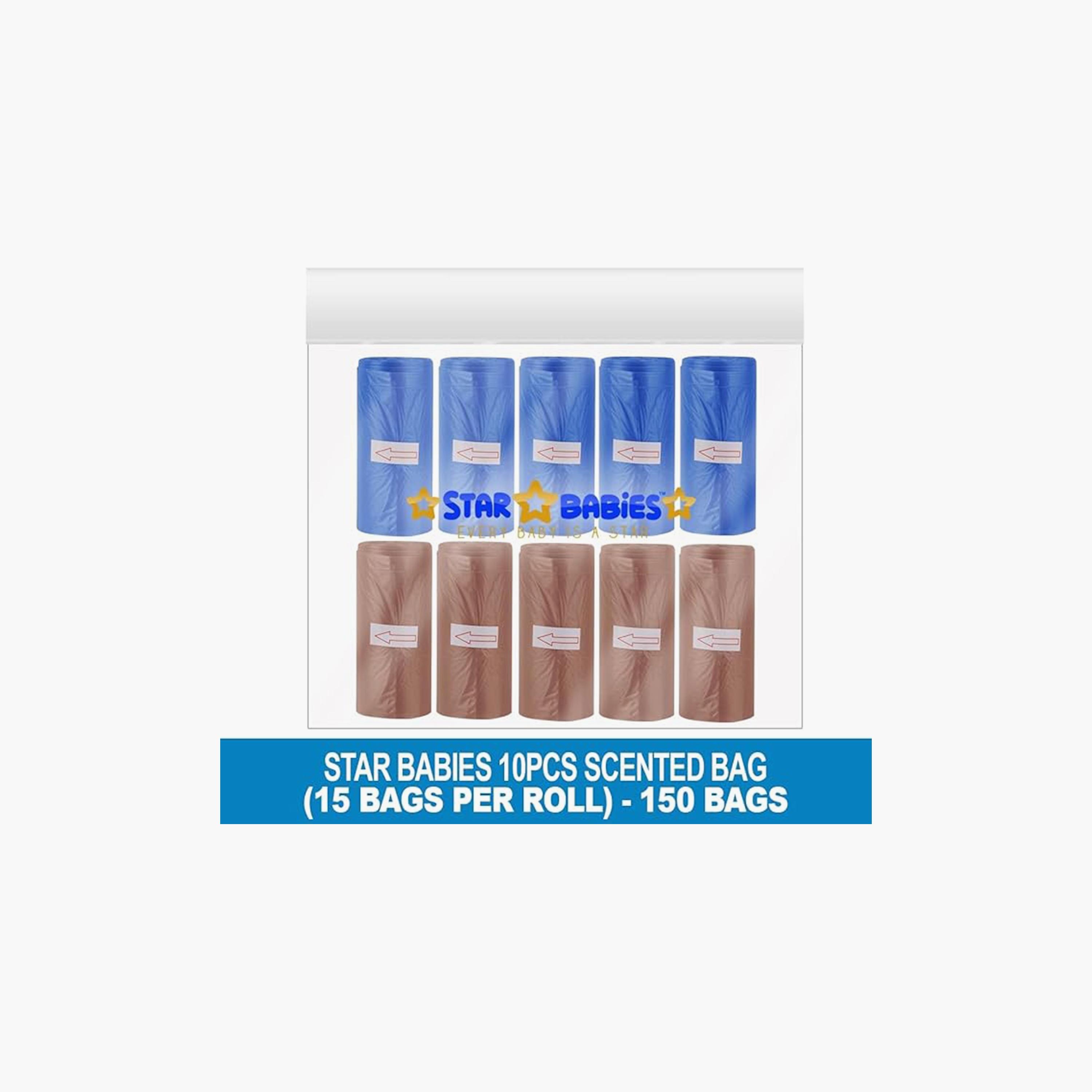 Star Babies 150-Piece Scented Bags with Dispenser, Brown-baby-diapering-binsandrefills-image-3