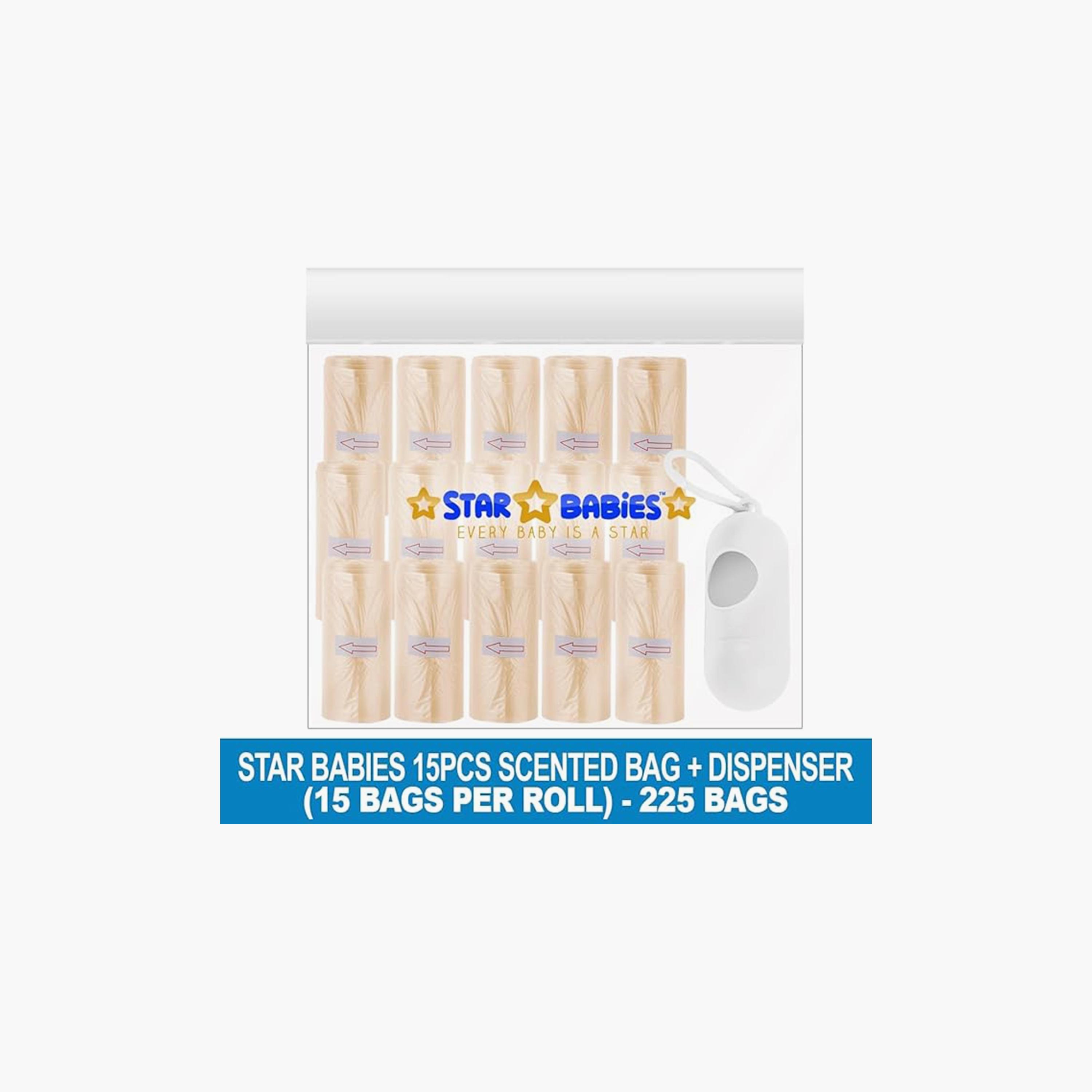 أكياس معطرة من ستار بيبيز مع موزع، 225 قطعة، عاجي-baby-diapering-binsandrefills-image-3