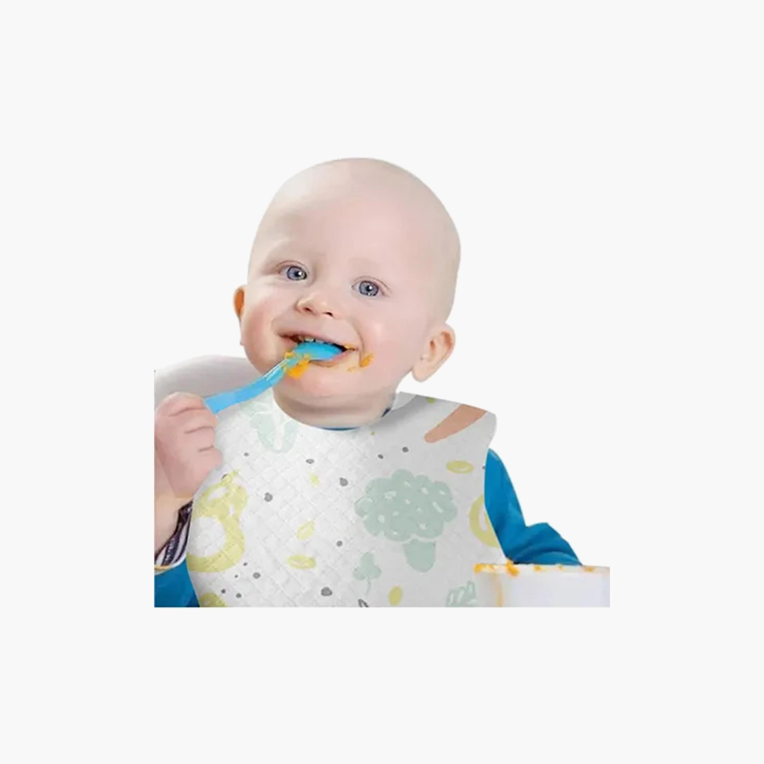 مرايل للاستعمال مرة واحدة من ستار بيبيز، 15 قطعة، طباعة فواكه جديدة-baby-feeding-bibs-image-4