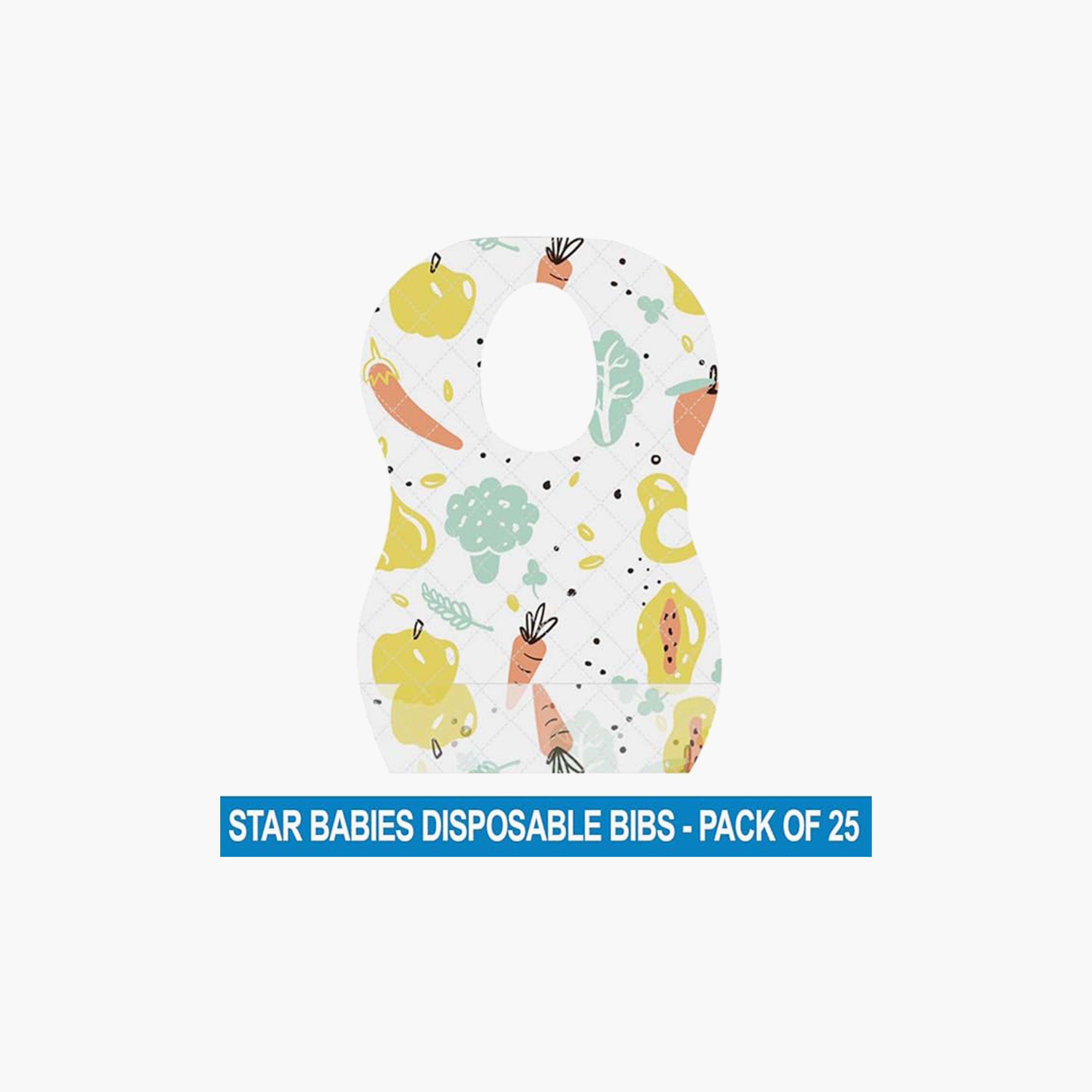 Star Babies 25-Piece Disposable Bibs, Fruits Print New-baby-feeding-bibs-image-2
