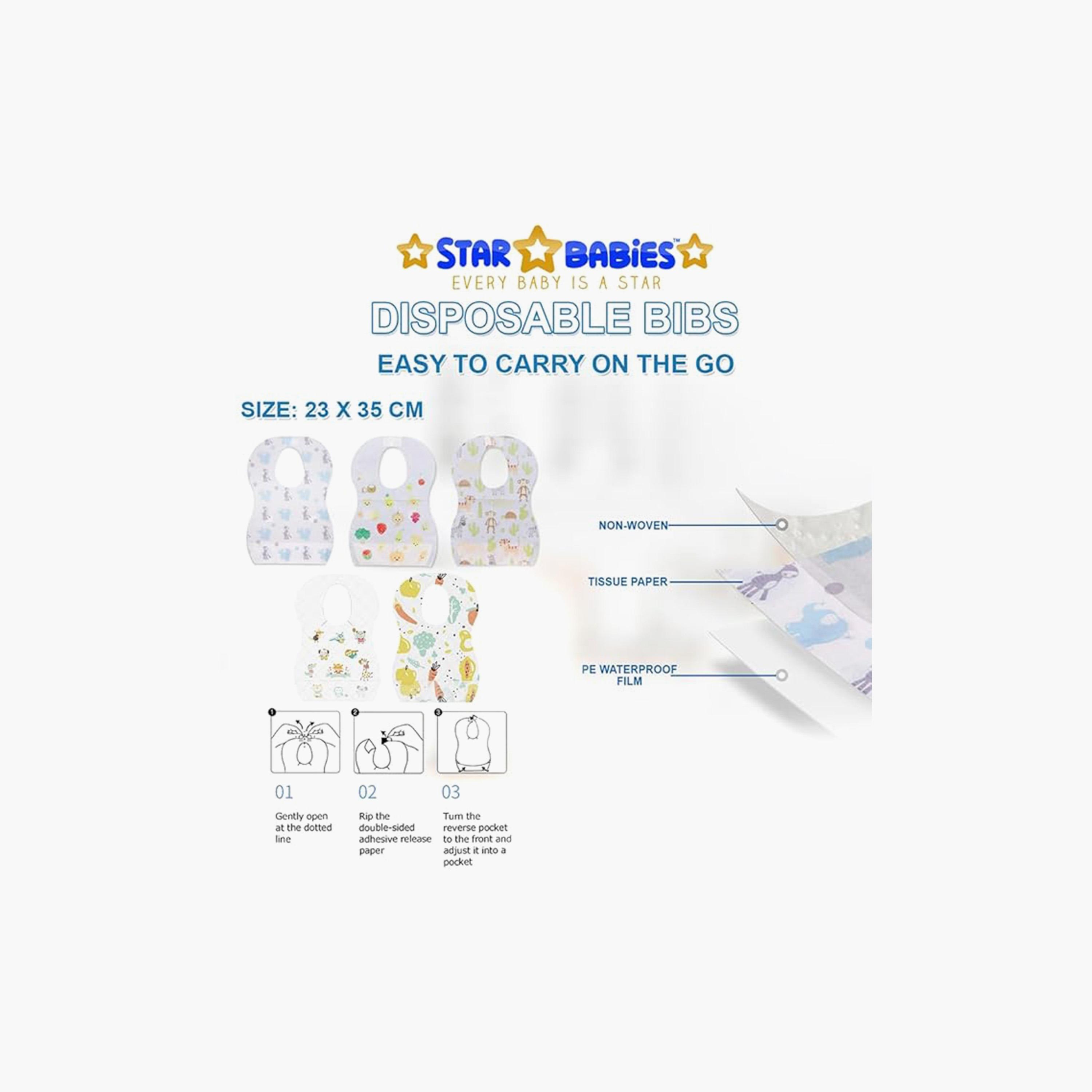 Star Babies 25-Piece Disposable Bibs, Fruits Print New-baby-feeding-bibs-image-5