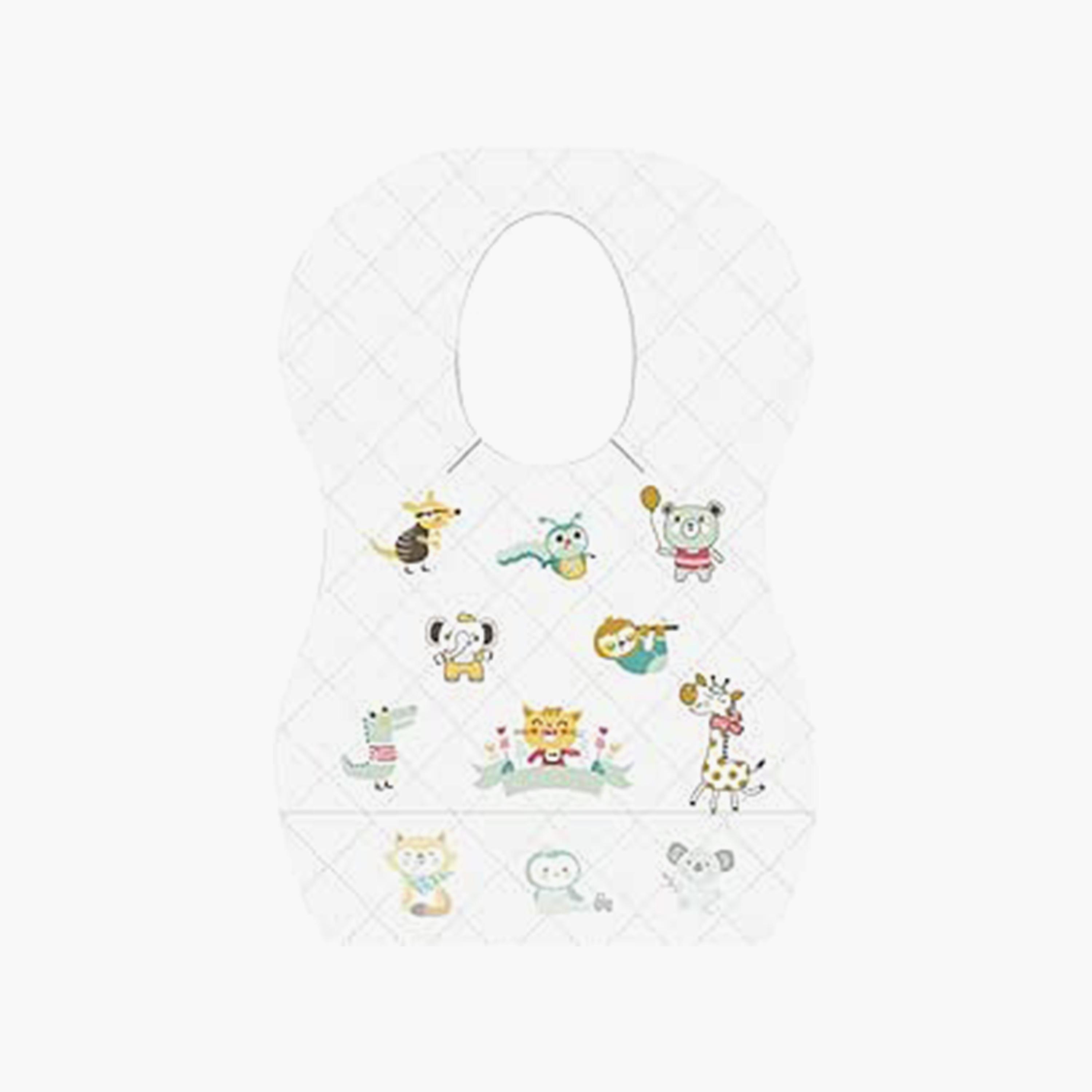 Star Babies 5-Piece Disposable Bibs, Animal Print New-baby-feeding-bibs-image-1