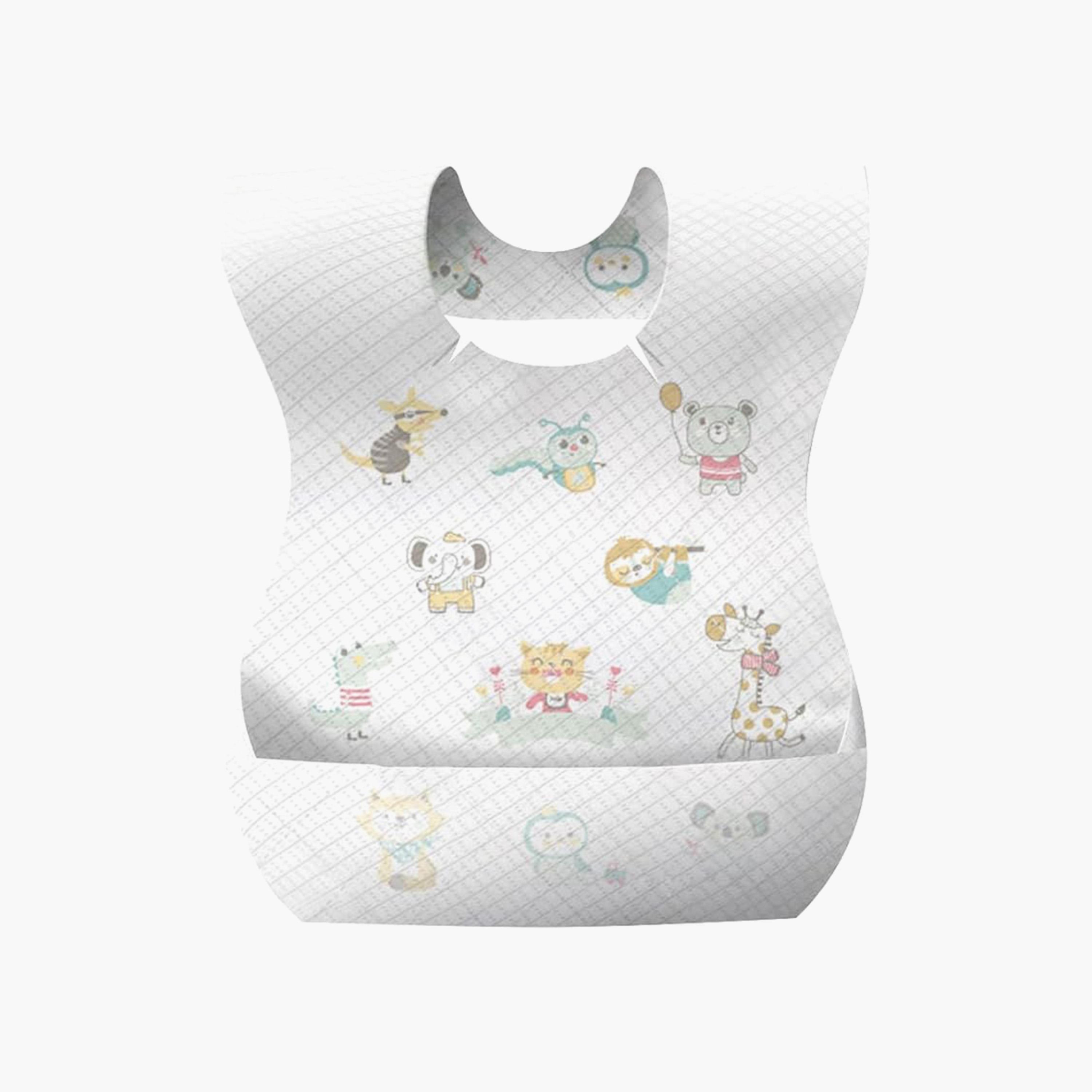 Star Babies 5-Piece Disposable Bibs, Animal Print New-baby-feeding-bibs-image-3