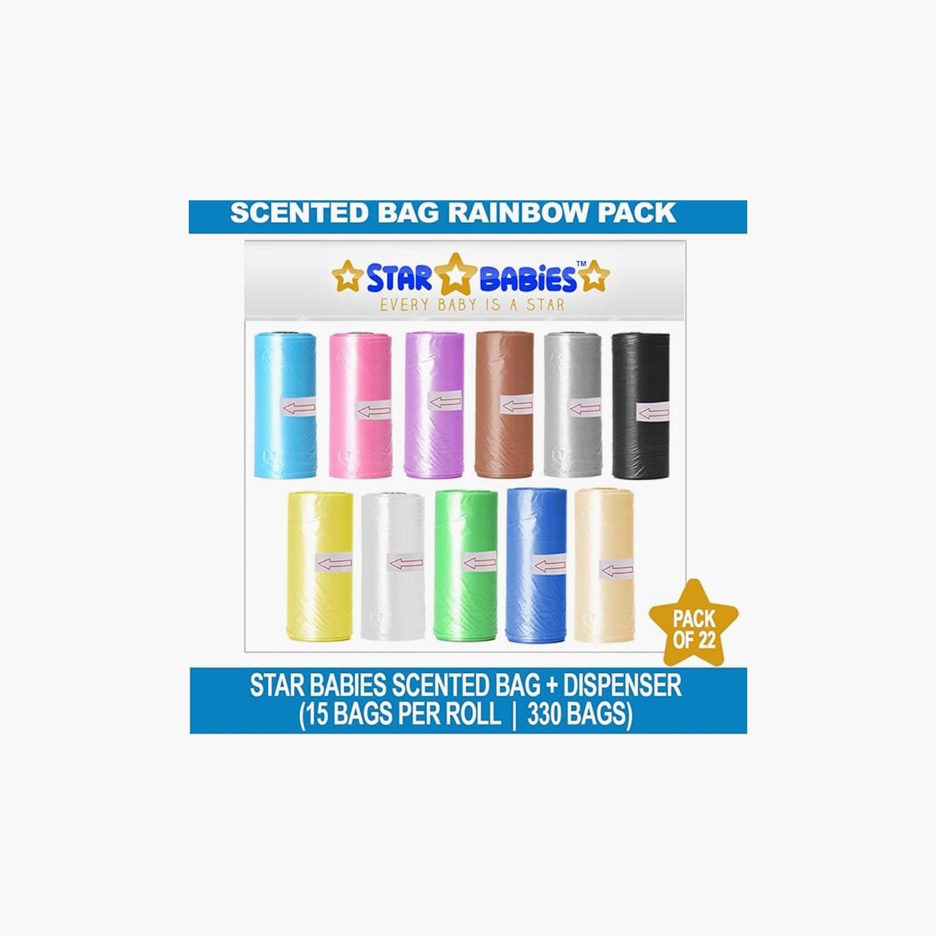 أكياس معطرة 330 قطعة مع موزع من ستار بيبيز، قوس قزح-baby-diapering-binsandrefills-image-3