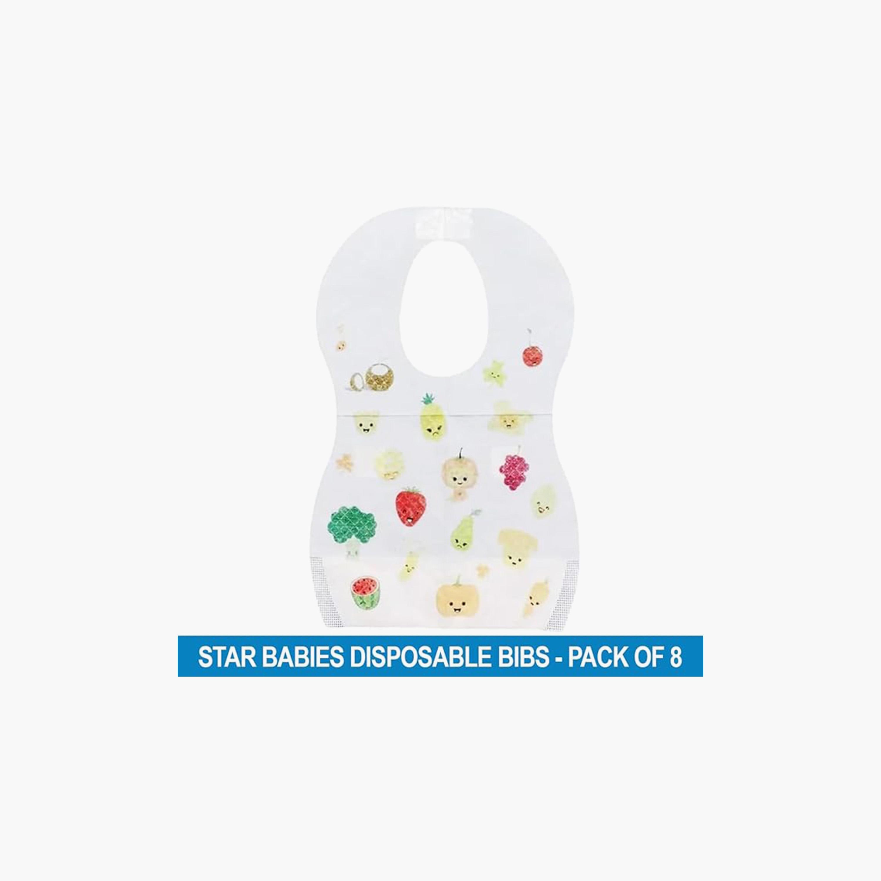 مرايل للاستعمال مرة واحدة 8 قطع من ستار بيبيز، بطبعة فواكه-baby-feeding-bibs-image-2