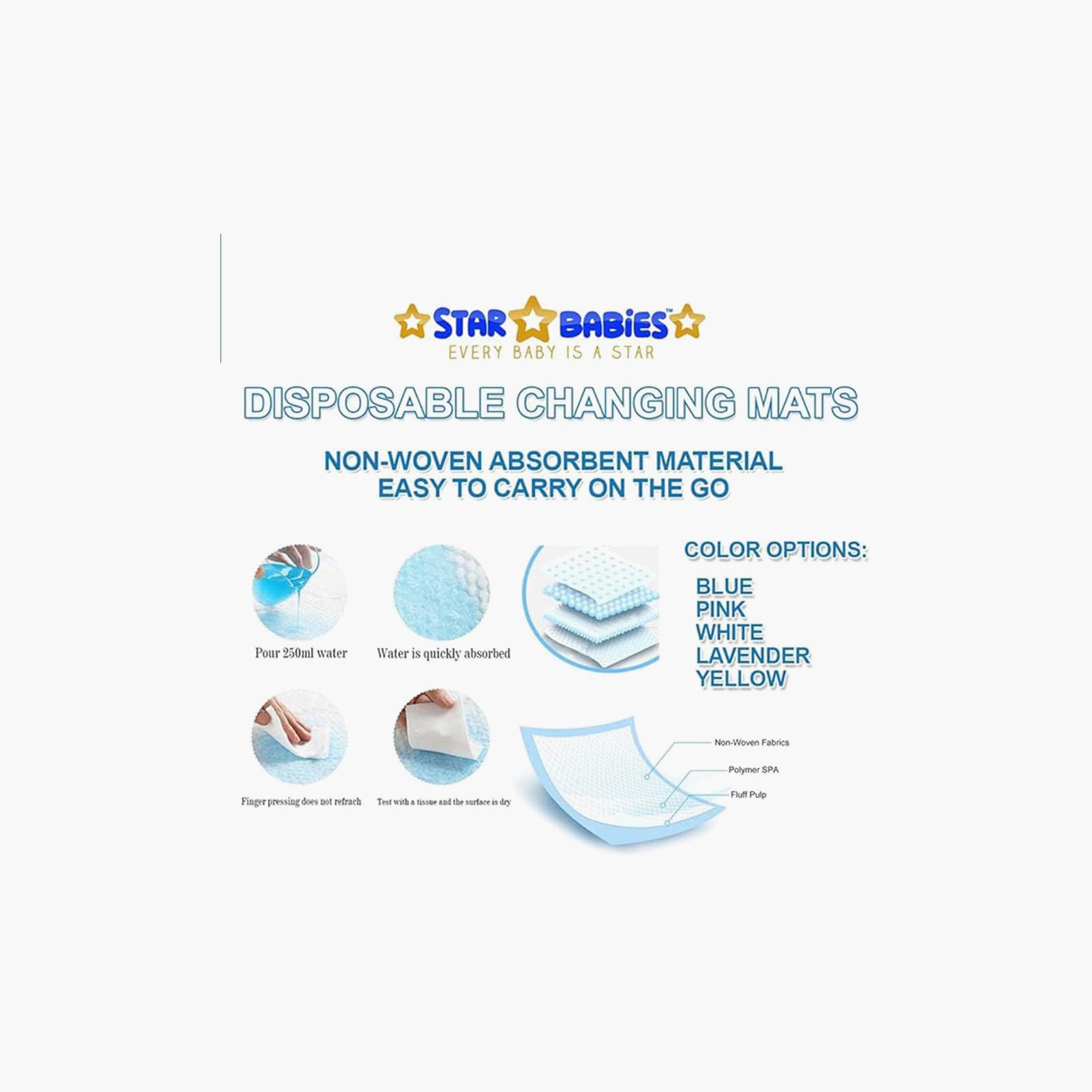 Star Babies 21-Piece Disposable Changing Mats - 45 x 60 cm-baby-diapering-changingmats-image-4