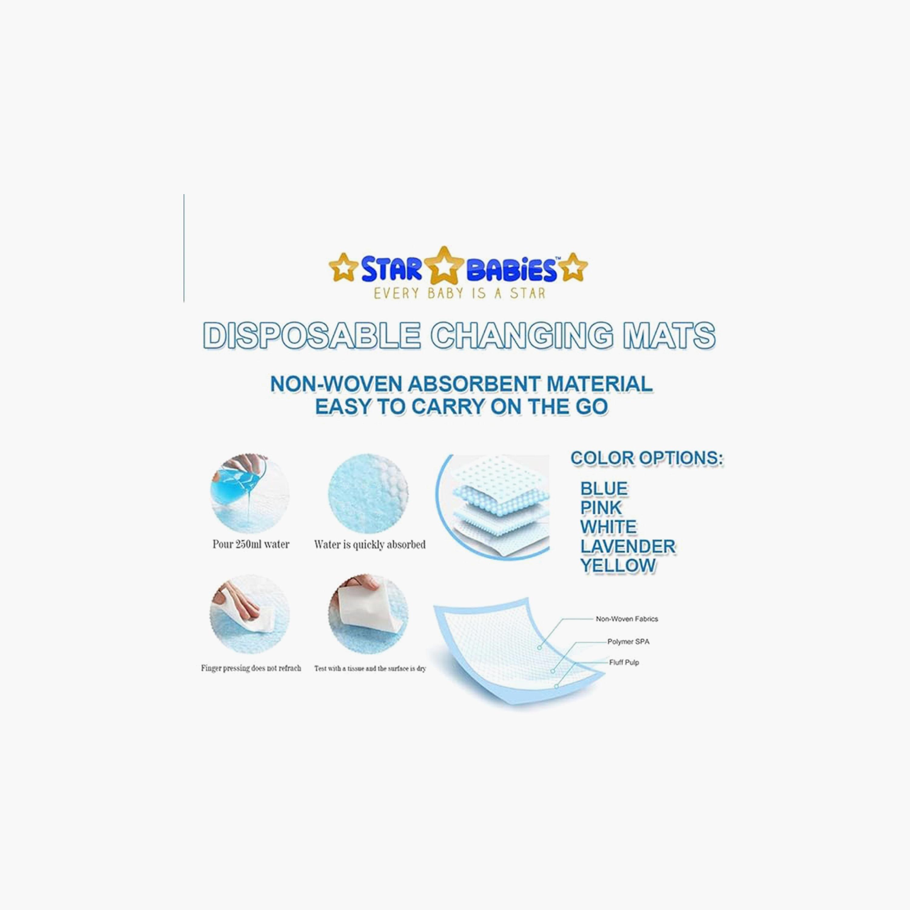Star Babies 21-Piece Disposable Changing Mats - 45 x 60 cm-baby-diapering-changingmats-image-4