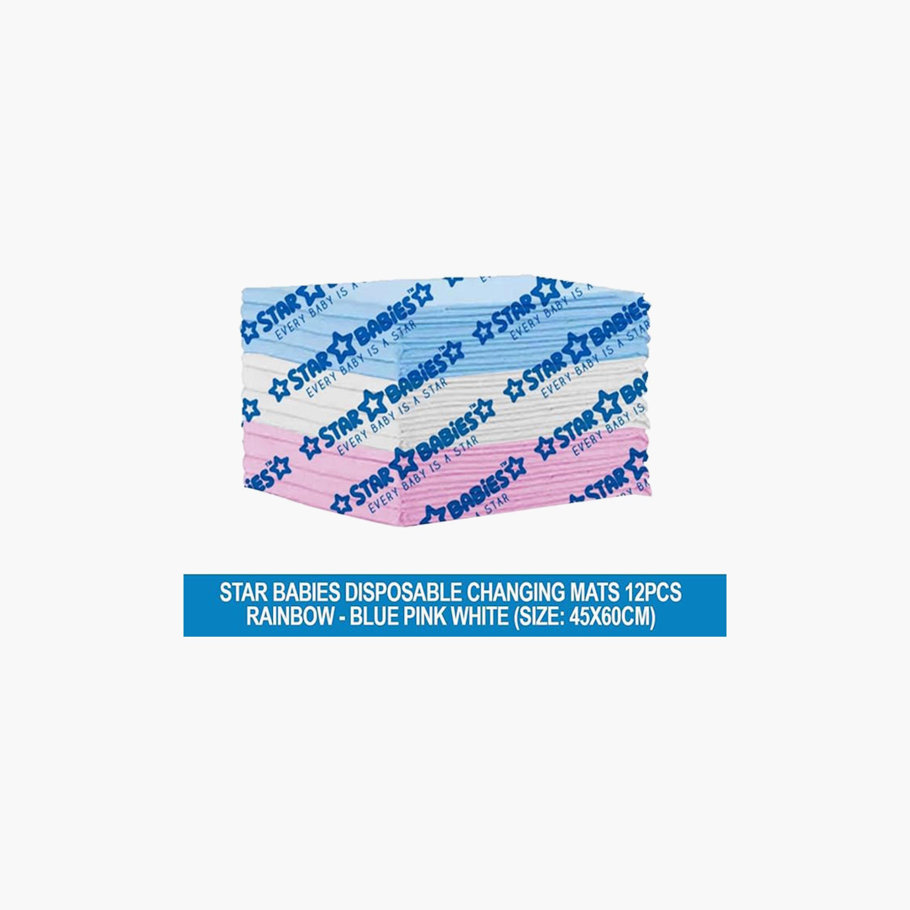 Star Babies 12-Piece Disposable Changing Mats - 45 x 60 cm, Multicolour-baby-diapering-changingmats-image-3