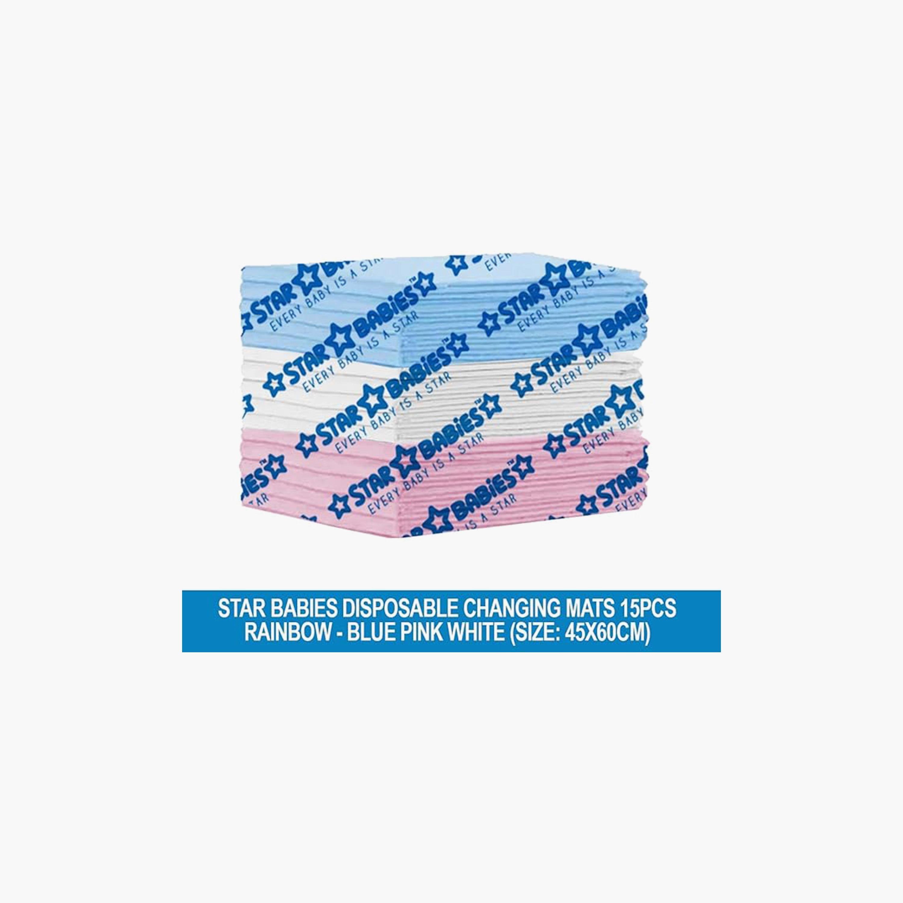 Star Babies 15-Piece Disposable Changing Mats - 45 x 60 cm, Multicolour-baby-diapering-changingmats-image-3