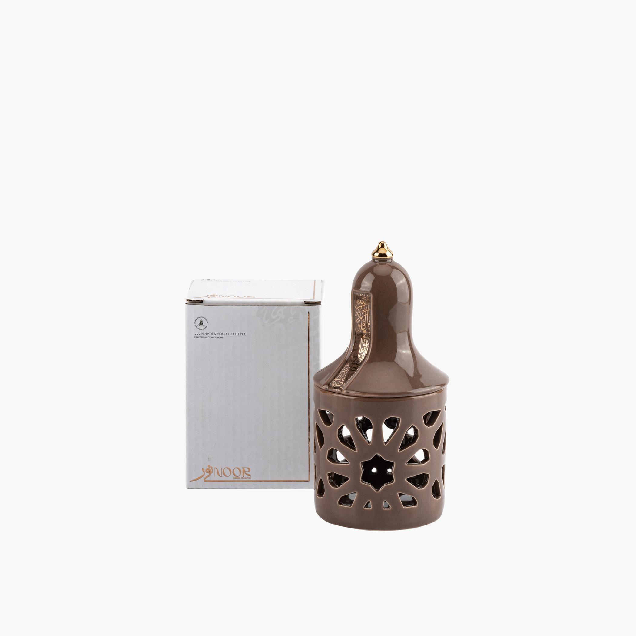 حامل شموع صغيرة بورسلان مزيّن بطبعات نور من أوتانتيك - 16 سم-household-decor-candleholdersandlanterns-image-3