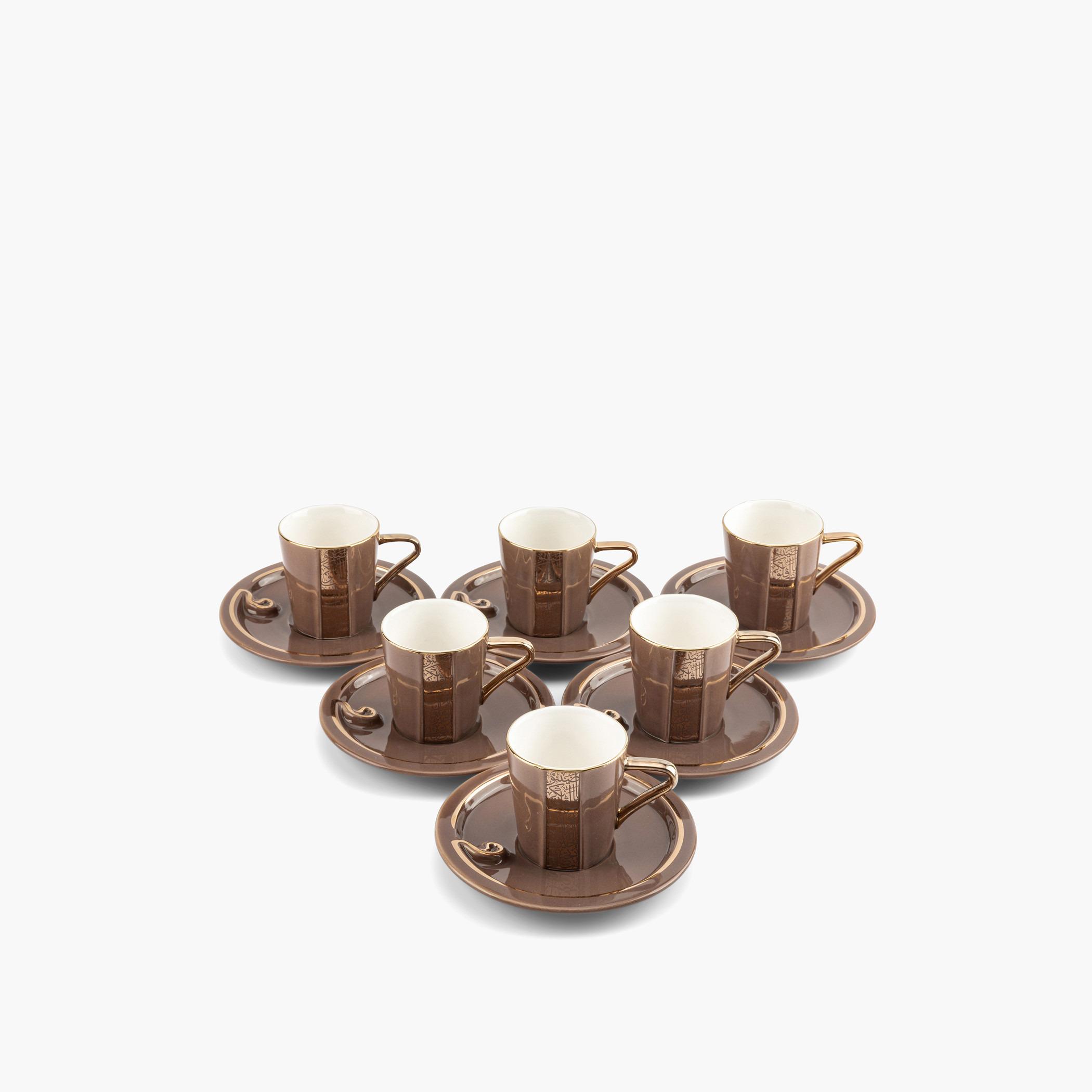 طقم فناجين وصحون بورسلان 6 قطع بطبعات نور من أوتانتيك - 80 مل-household-dining-teaandcoffee-teaandcoffeesets-image-2