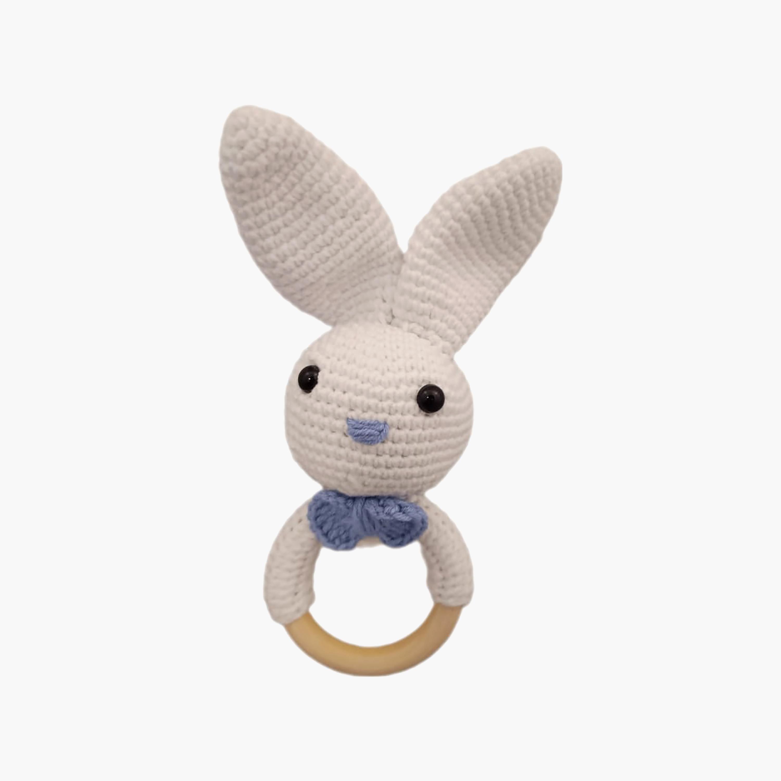 Pikkaboo HeavenlyHugs Mr. Rabbit Handmade Crochet Teether-baby-feeding-teethers-image-1