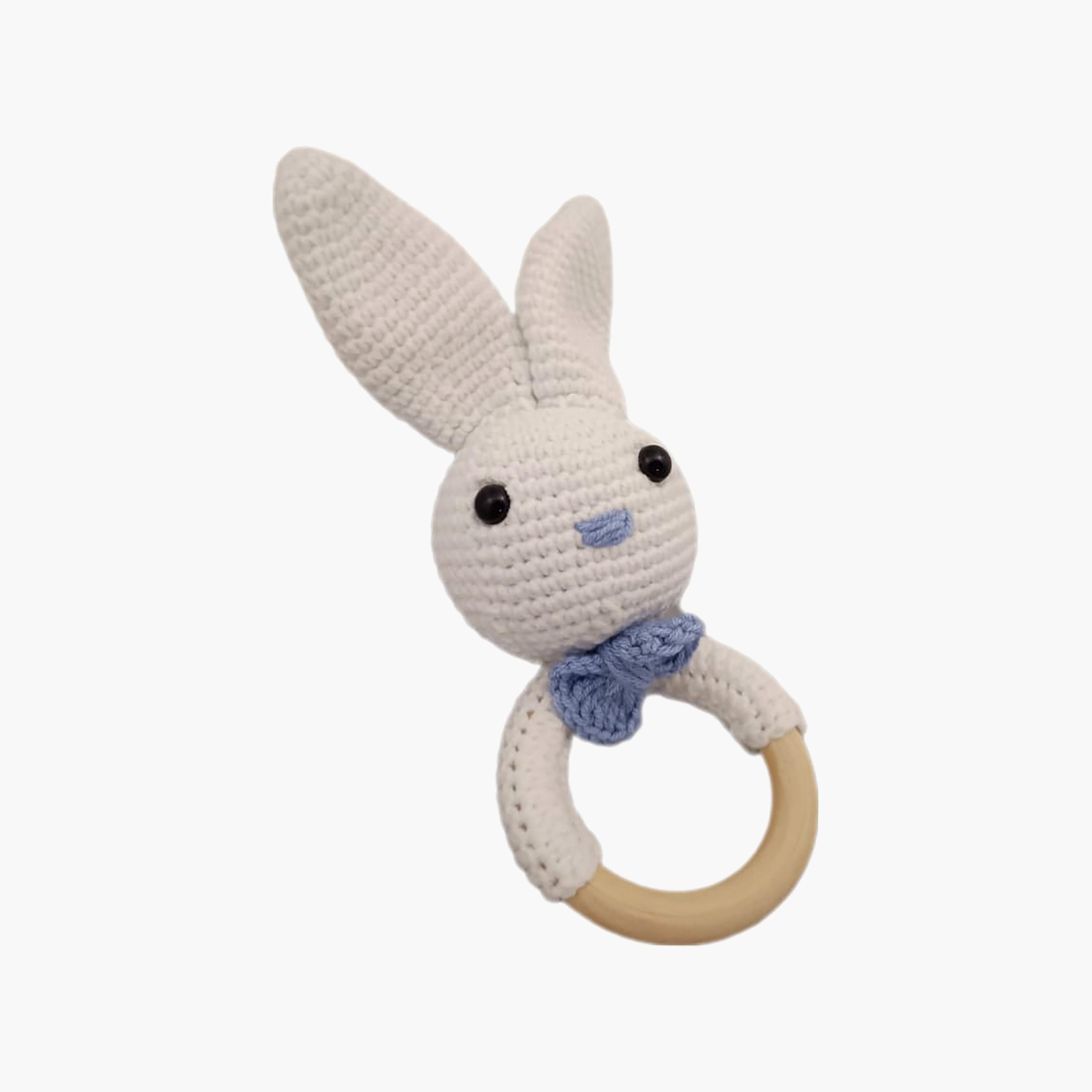 Pikkaboo HeavenlyHugs Mr. Rabbit Handmade Crochet Teether-baby-feeding-teethers-image-2