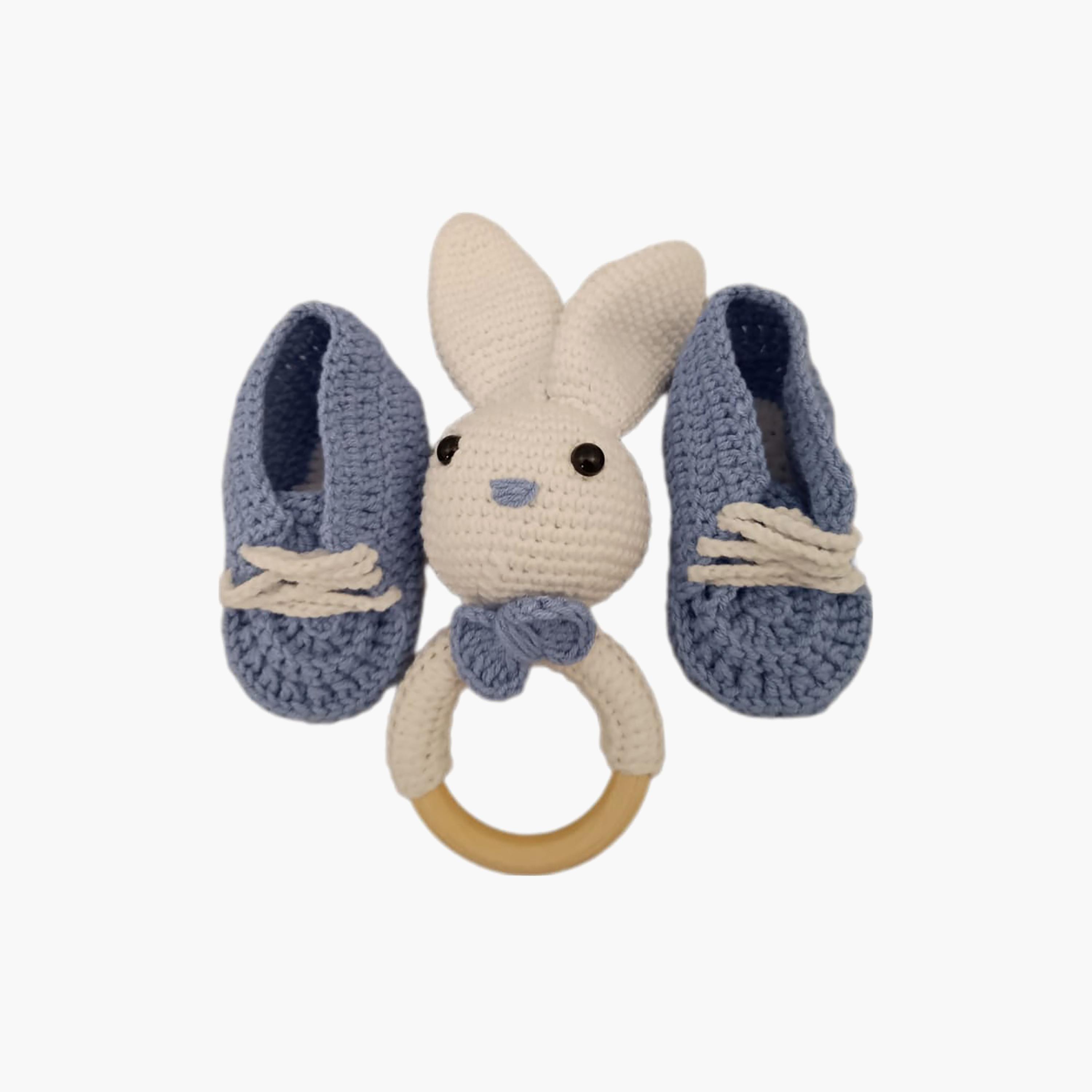 Pikkaboo HeavenlyHugs Miss Rabbit Crochet Teether and Booties-baby-feeding-teethers-image-3
