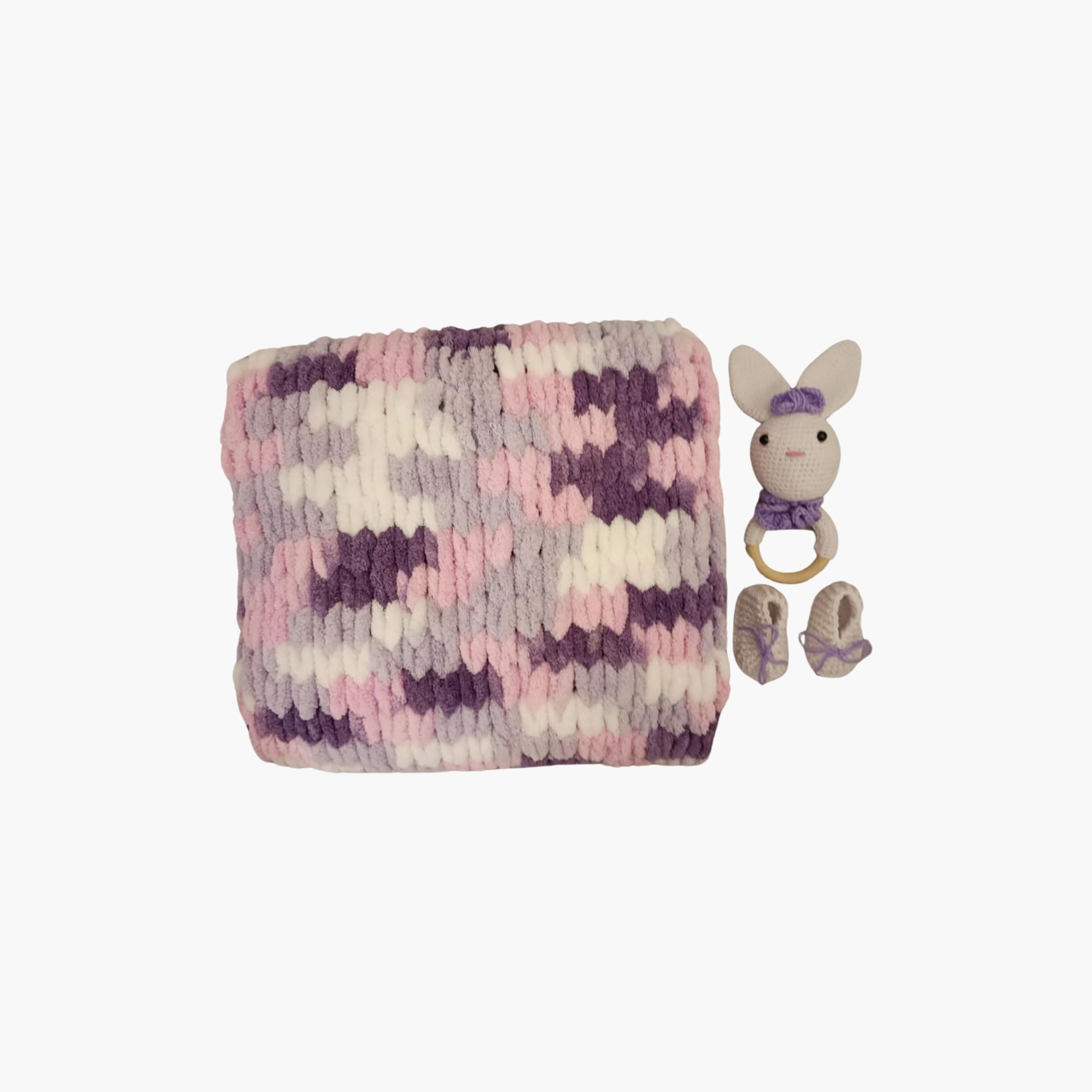 Pikkaboo 3-Piece HeavenlyHugs Miss Rabbit Crochet Teether, Booties, and Blanket-baby-feeding-teethers-image-1