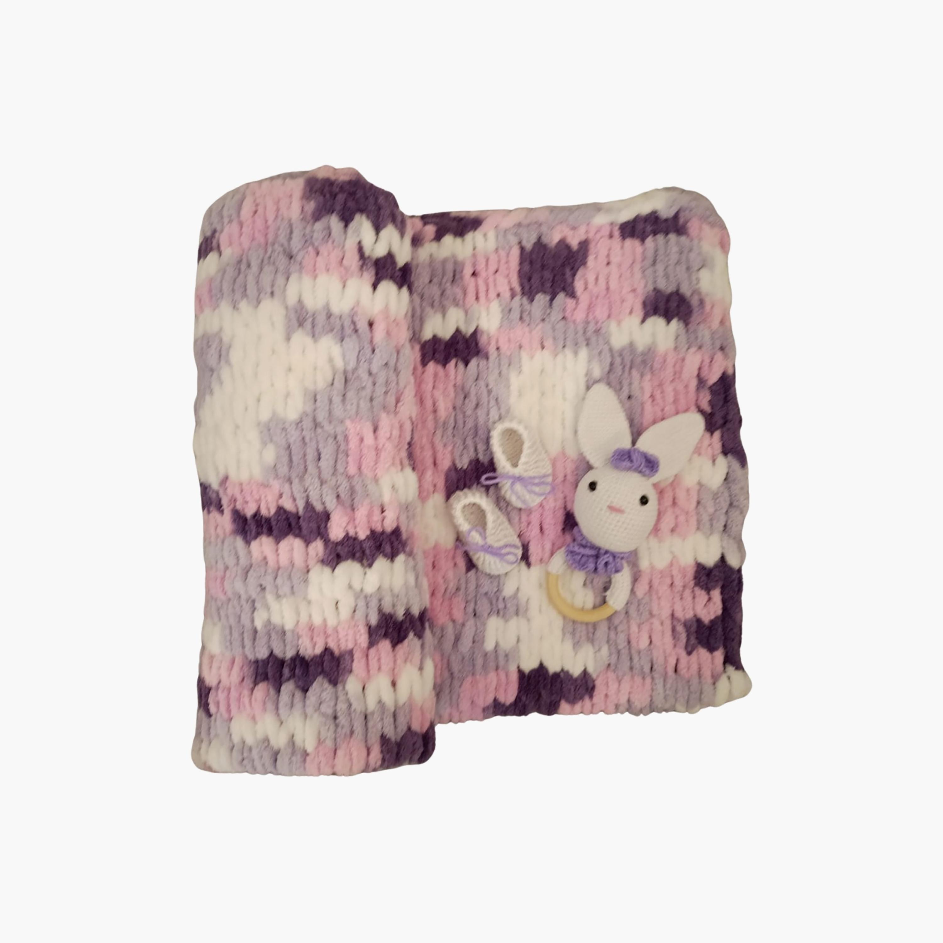 Pikkaboo 3-Piece HeavenlyHugs Miss Rabbit Crochet Teether, Booties, and Blanket-baby-feeding-teethers-image-3