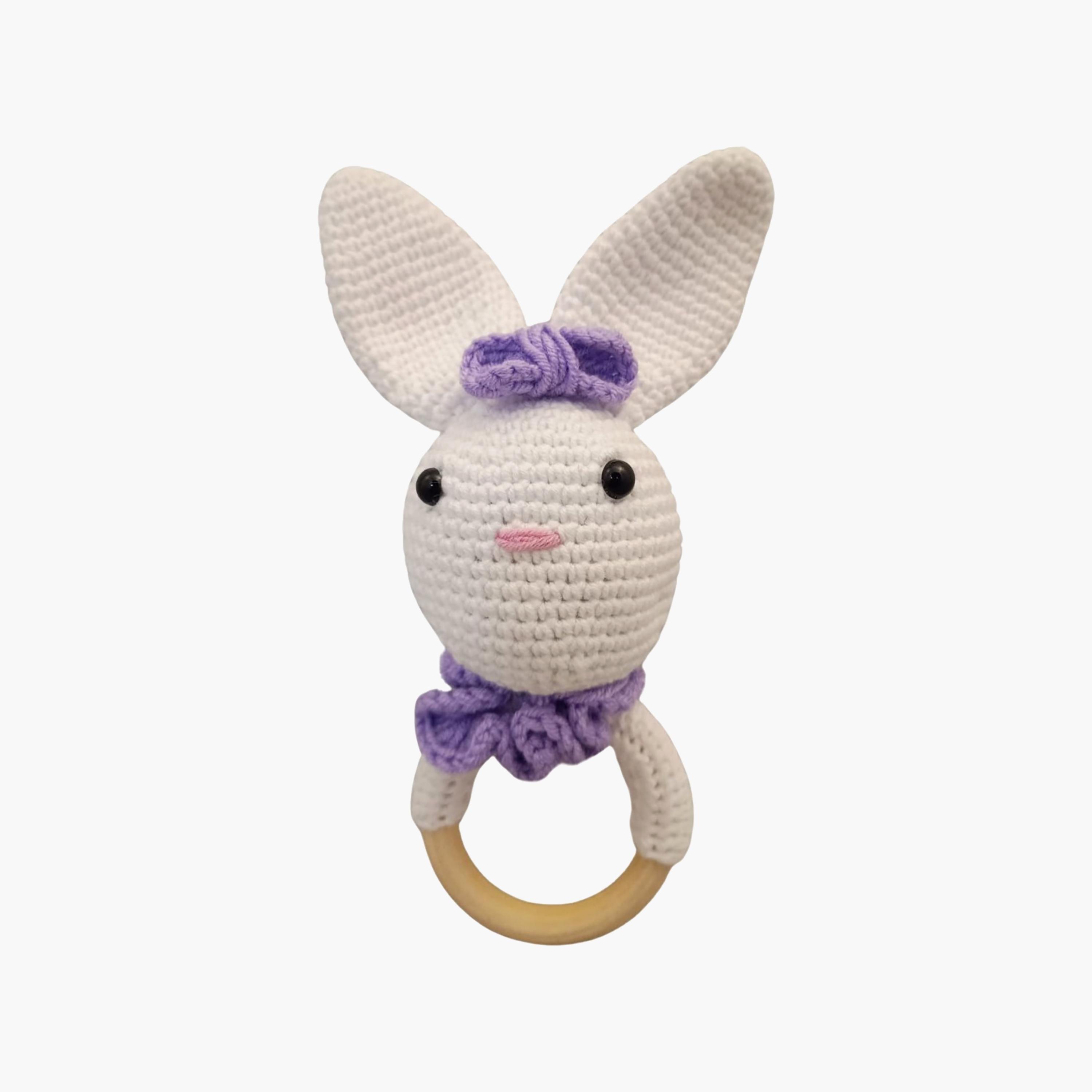 Pikkaboo 3-Piece HeavenlyHugs Miss Rabbit Crochet Teether, Booties, and Blanket-baby-feeding-teethers-image-5