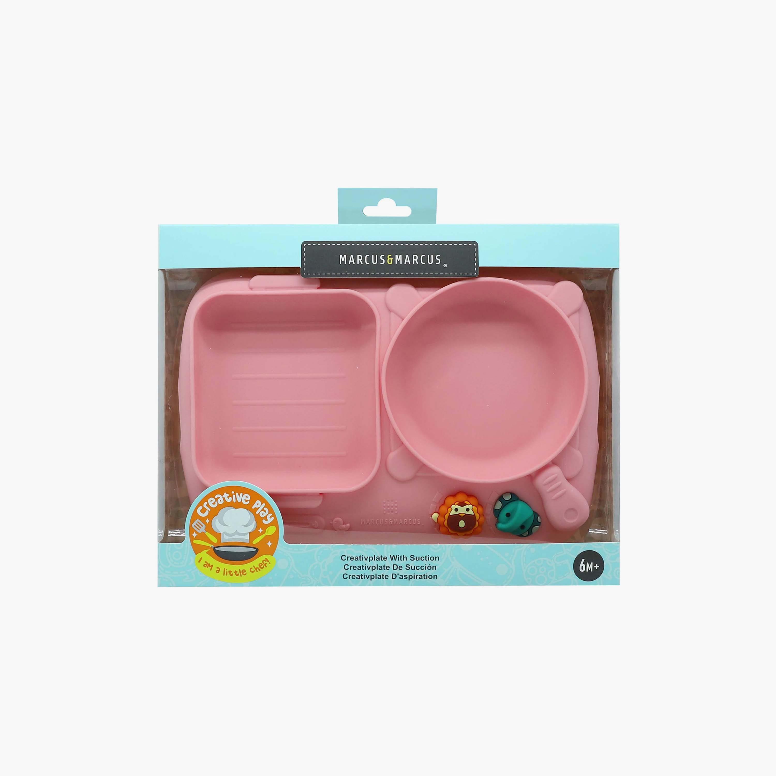 Marcus & Marcus Creativplate with Suction, Little Chef, Pink-baby-feeding-mealtimeessentials-image-2