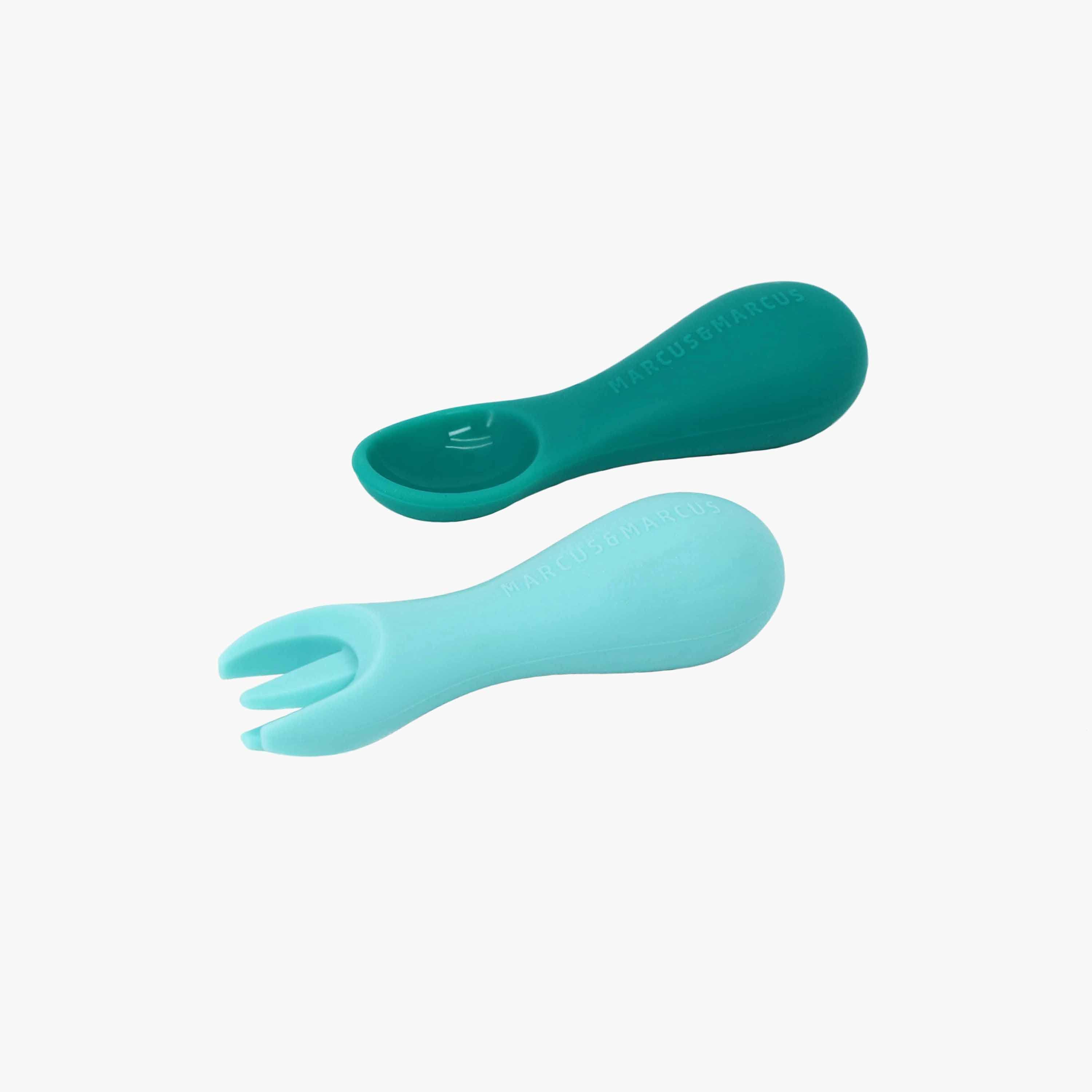 Marcus & Marcus Silicone Palm Grasp Spoon with Fork-baby-feeding-mealtimeessentials-image-1