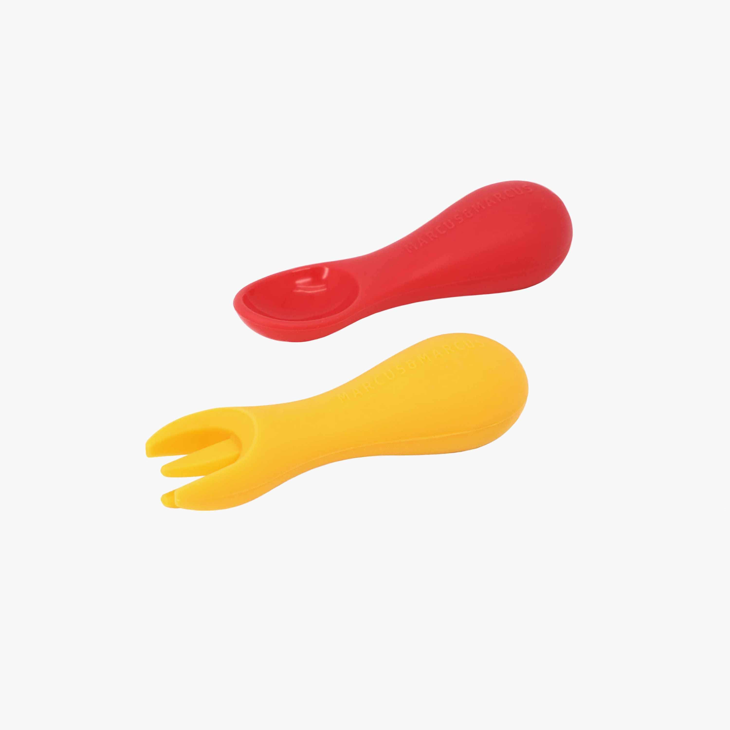 Marcus & Marcus Silicone Palm Grasp Spoon with Fork-baby-feeding-mealtimeessentials-image-1