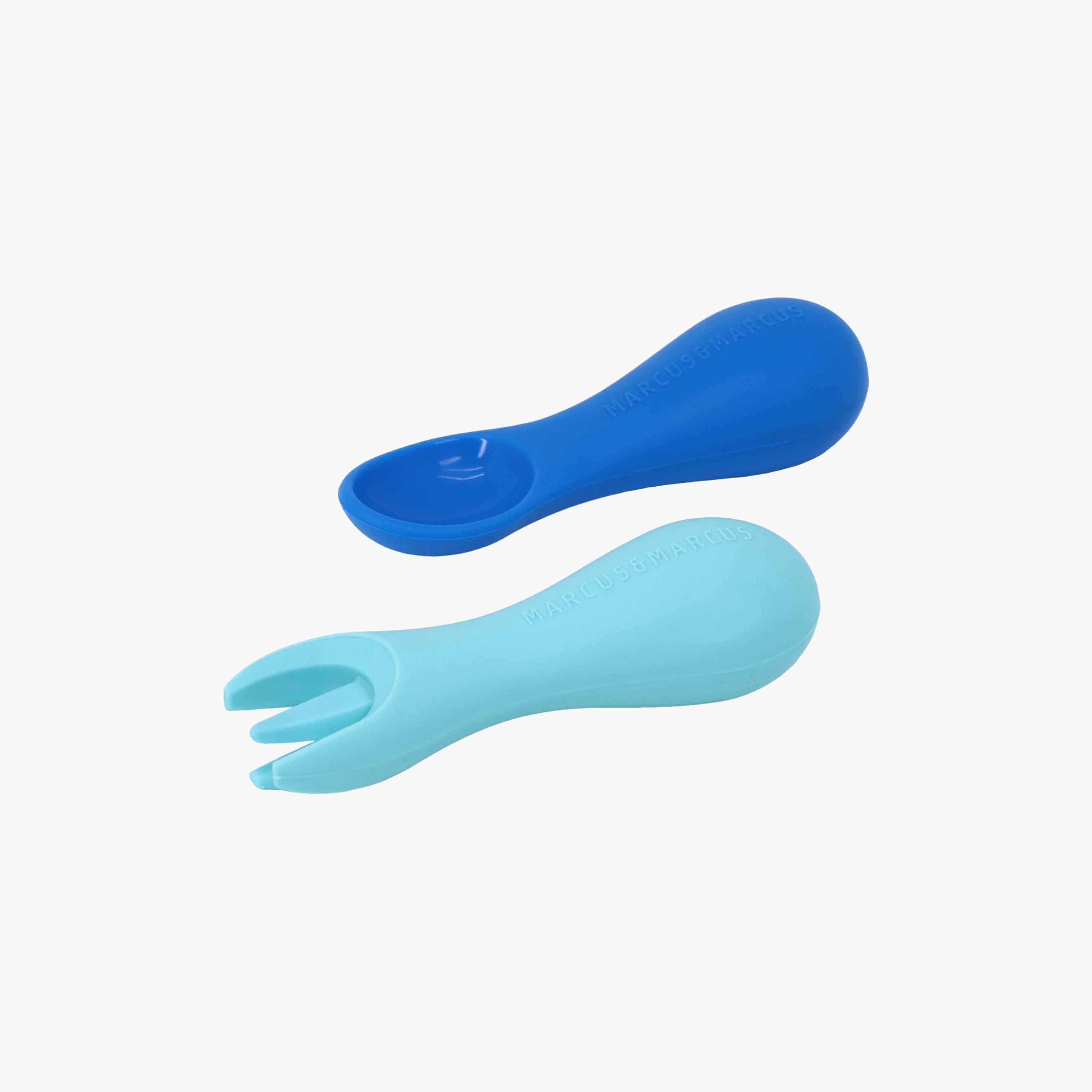 Marcus & Marcus Silicone Palm Grasp Spoon with Fork-baby-feeding-mealtimeessentials-image-1