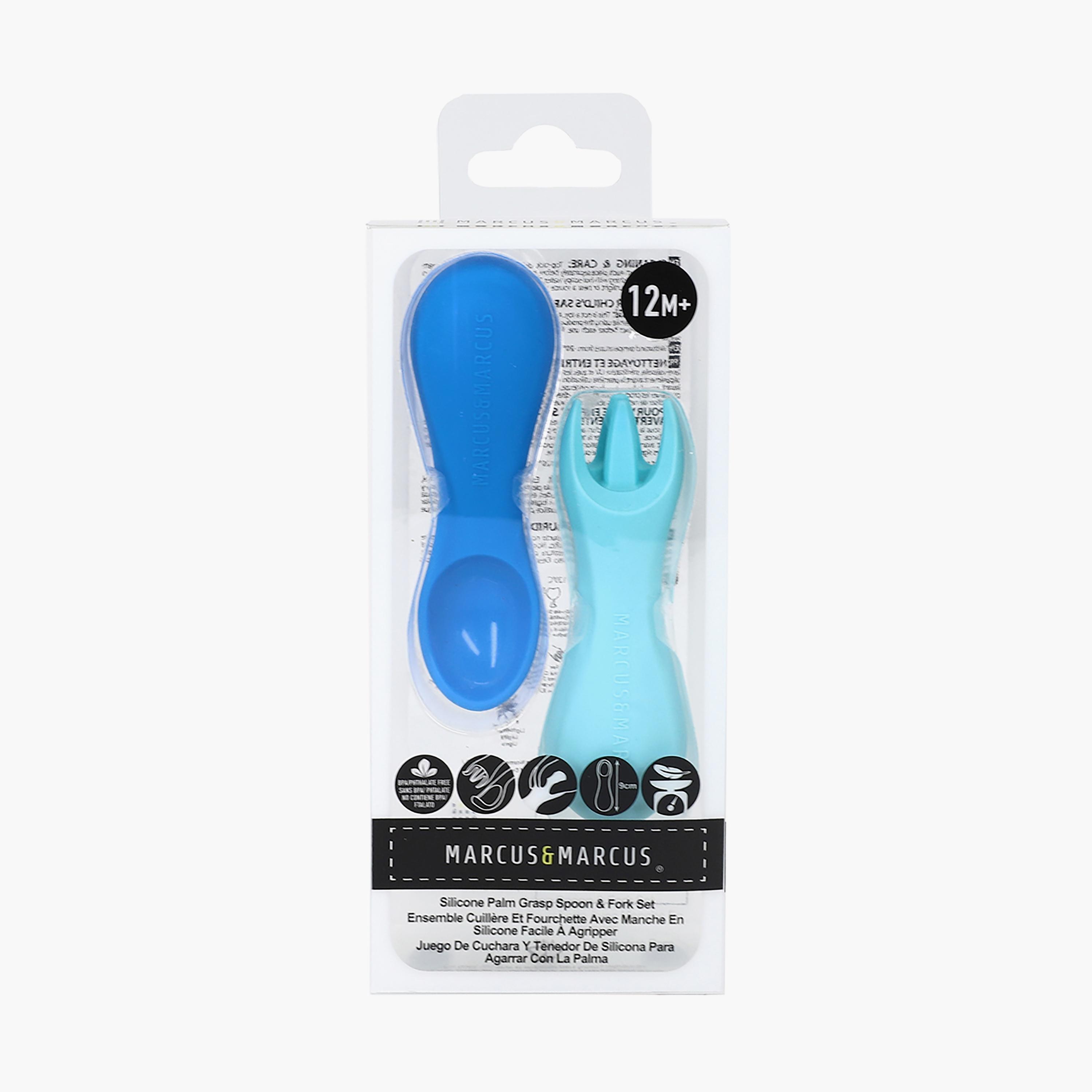 Marcus & Marcus Silicone Palm Grasp Spoon with Fork-baby-feeding-mealtimeessentials-image-2