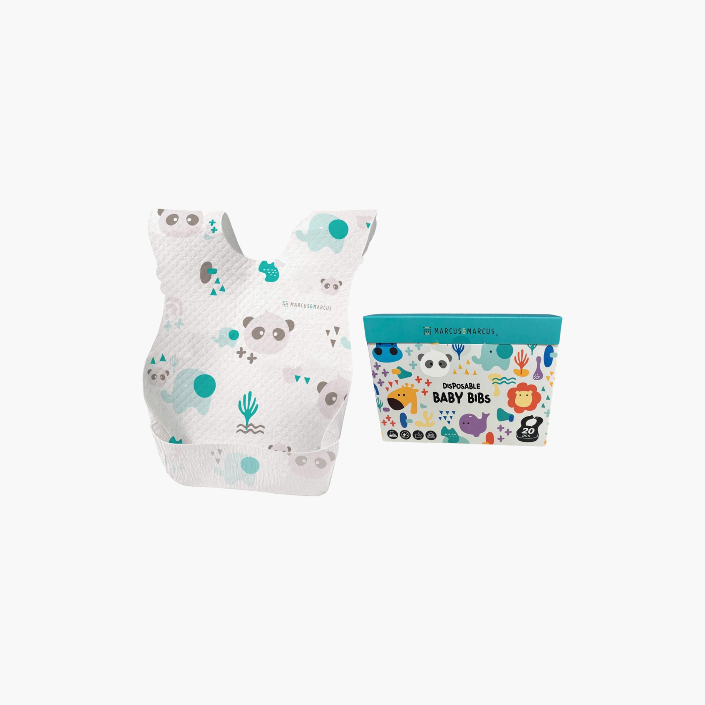 Marcus & Marcus 20-Pieces Disposable Bibs, Ollie & Pebble-baby-feeding-bibs-image-2