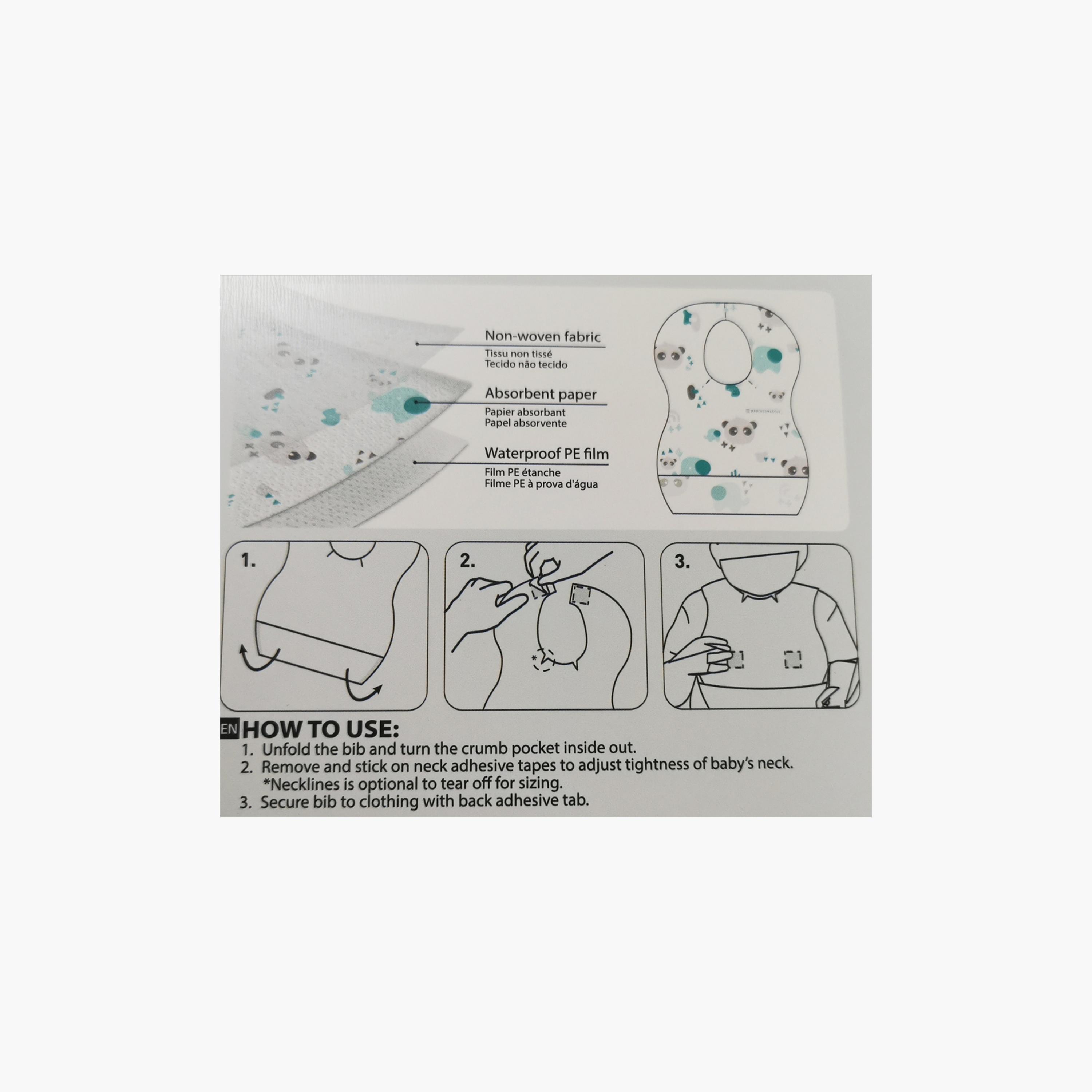 Marcus & Marcus 20-Pieces Disposable Bibs, Ollie & Pebble-baby-feeding-bibs-image-3