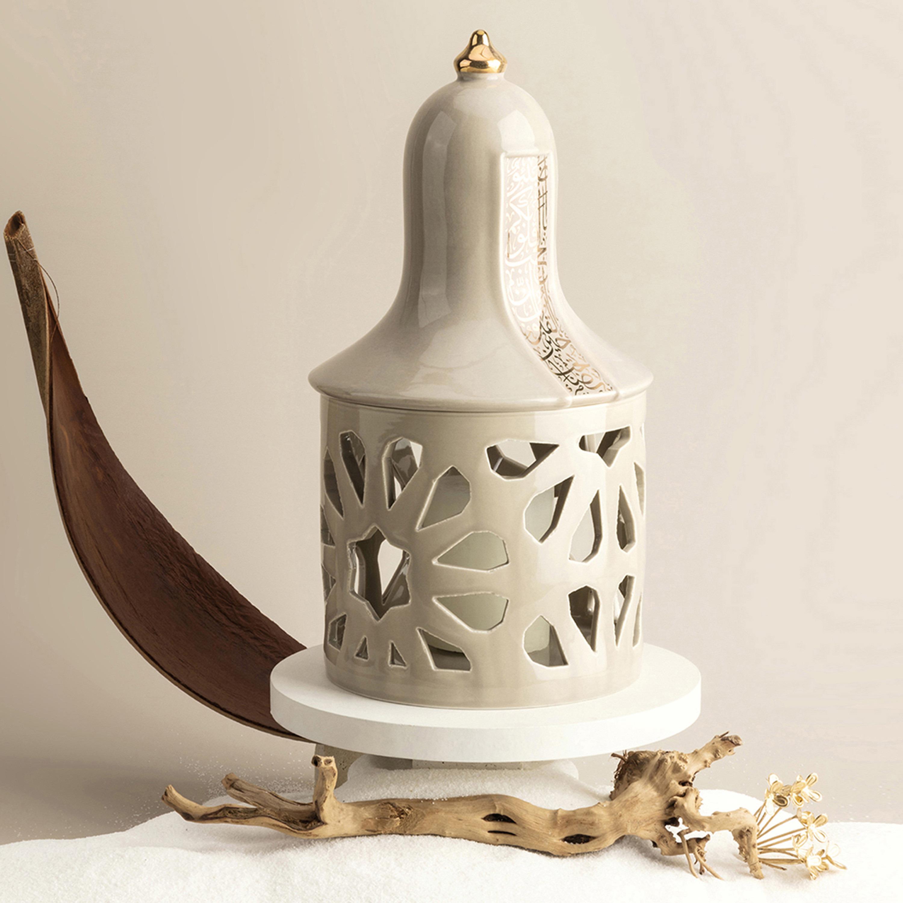 Nour Porcelain Tealight Candleholder - 28 cms-household-homefragrance-candles-image-1