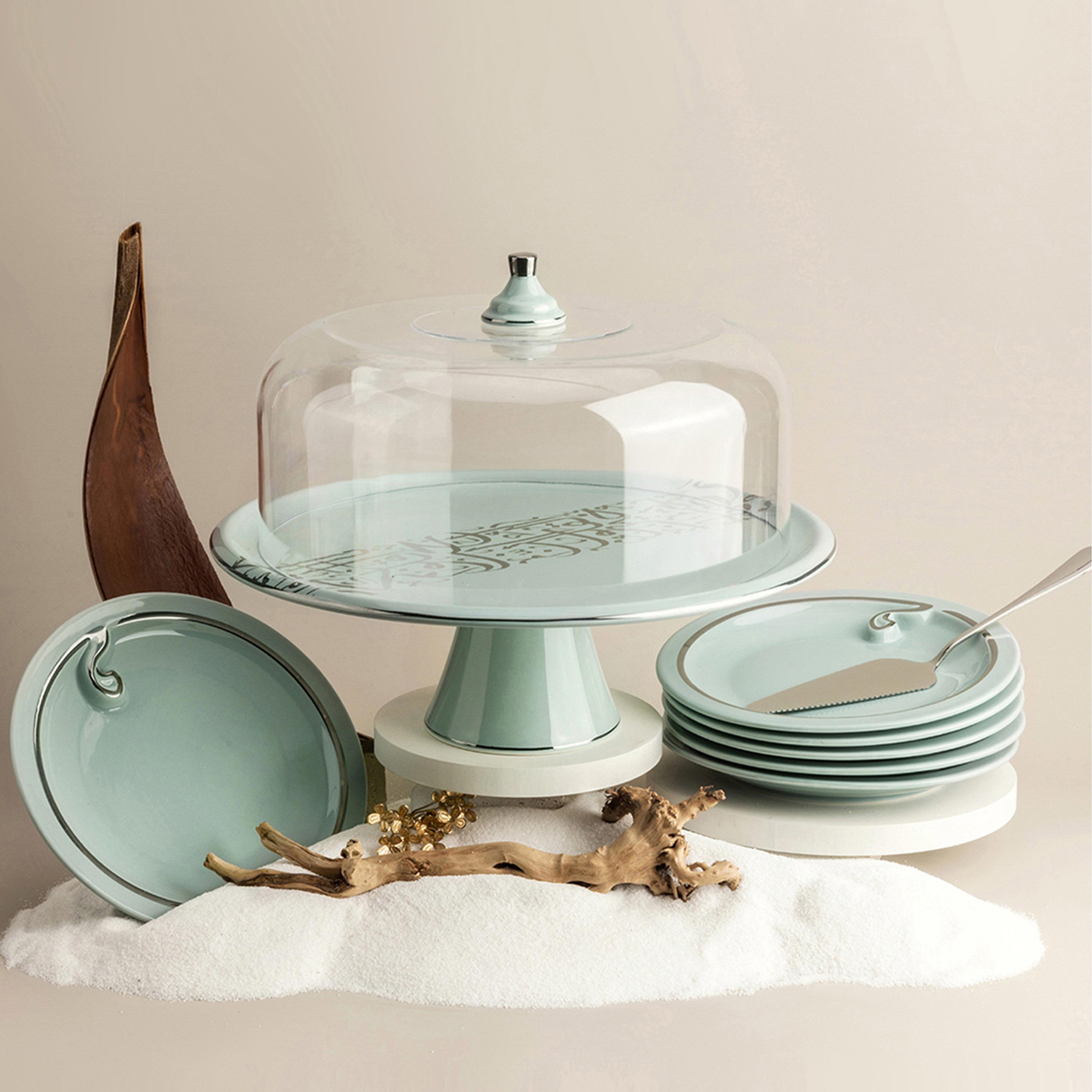 Nour 8-Piece Porcelain Cake Serving Set-household-dining-serveware-cakestands-image-1
