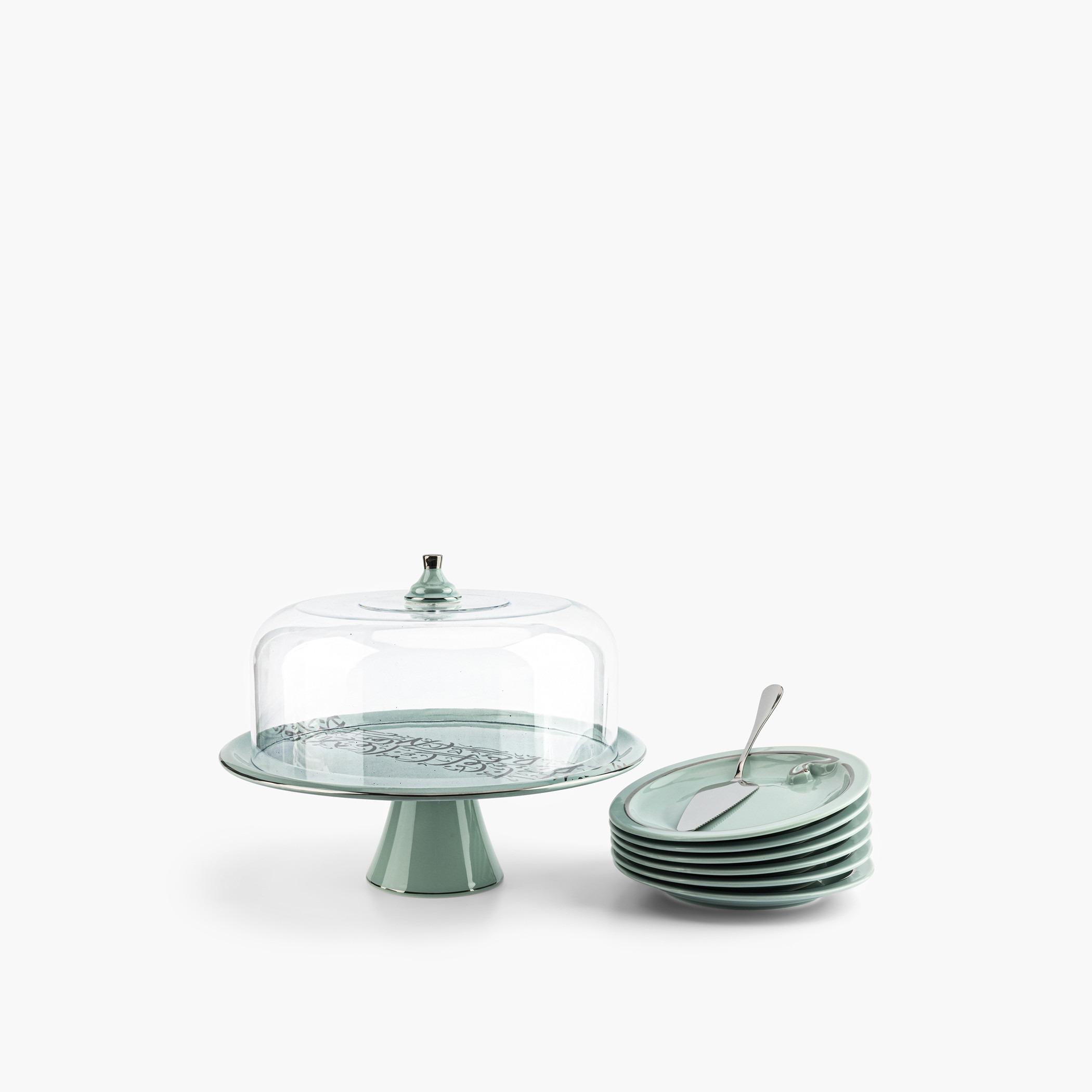 Nour 8-Piece Porcelain Cake Serving Set-household-dining-serveware-cakestands-image-2
