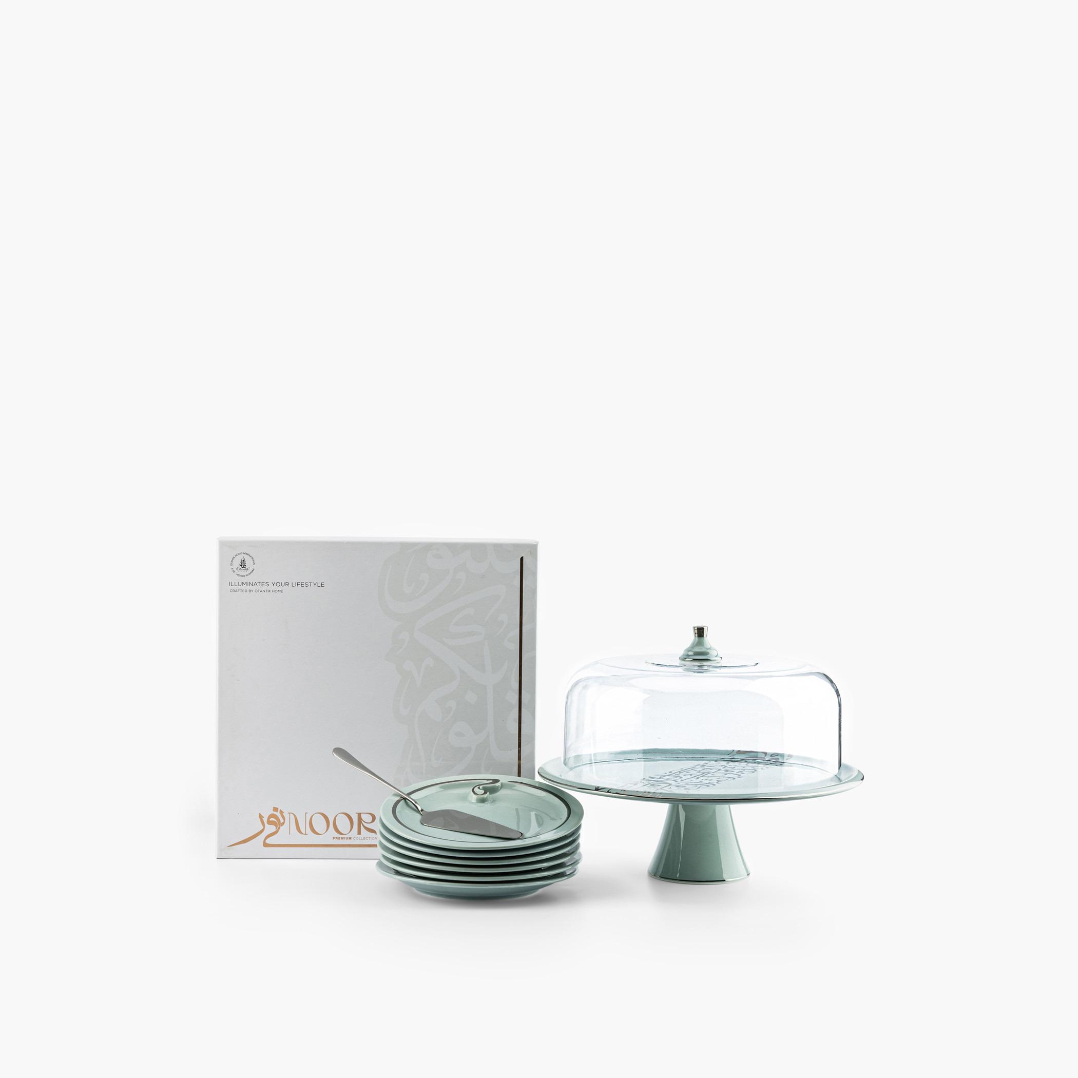 Nour 8-Piece Porcelain Cake Serving Set-household-dining-serveware-cakestands-image-3