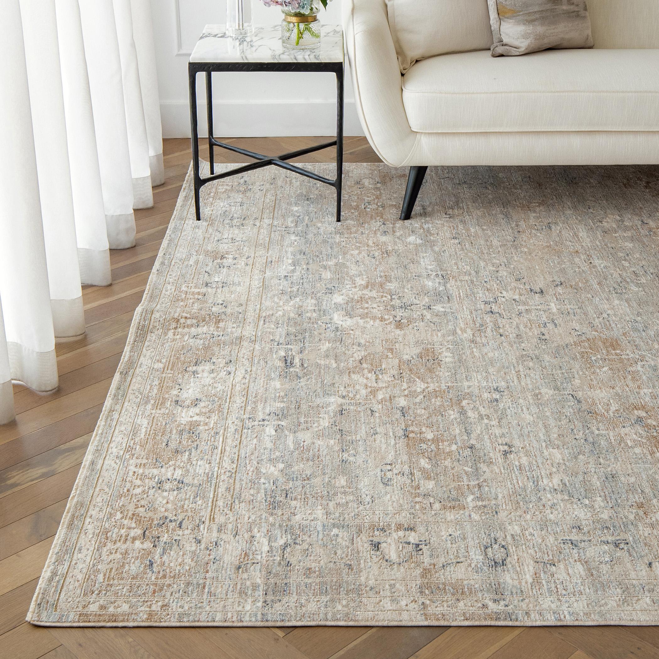 Hana Sandy Faded Distressed Rug - 160x235 cm