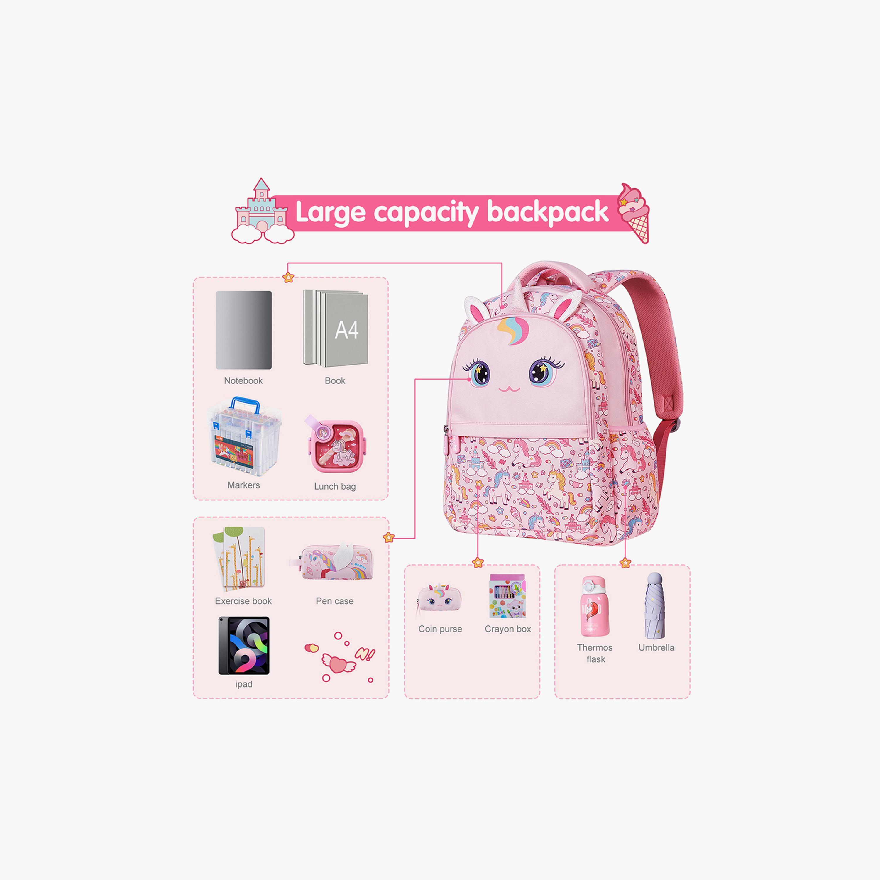 Nohoo School Bag Unicorn, Pink, 16 Inch-school-bagsandbackpacks-backpacks-image-2