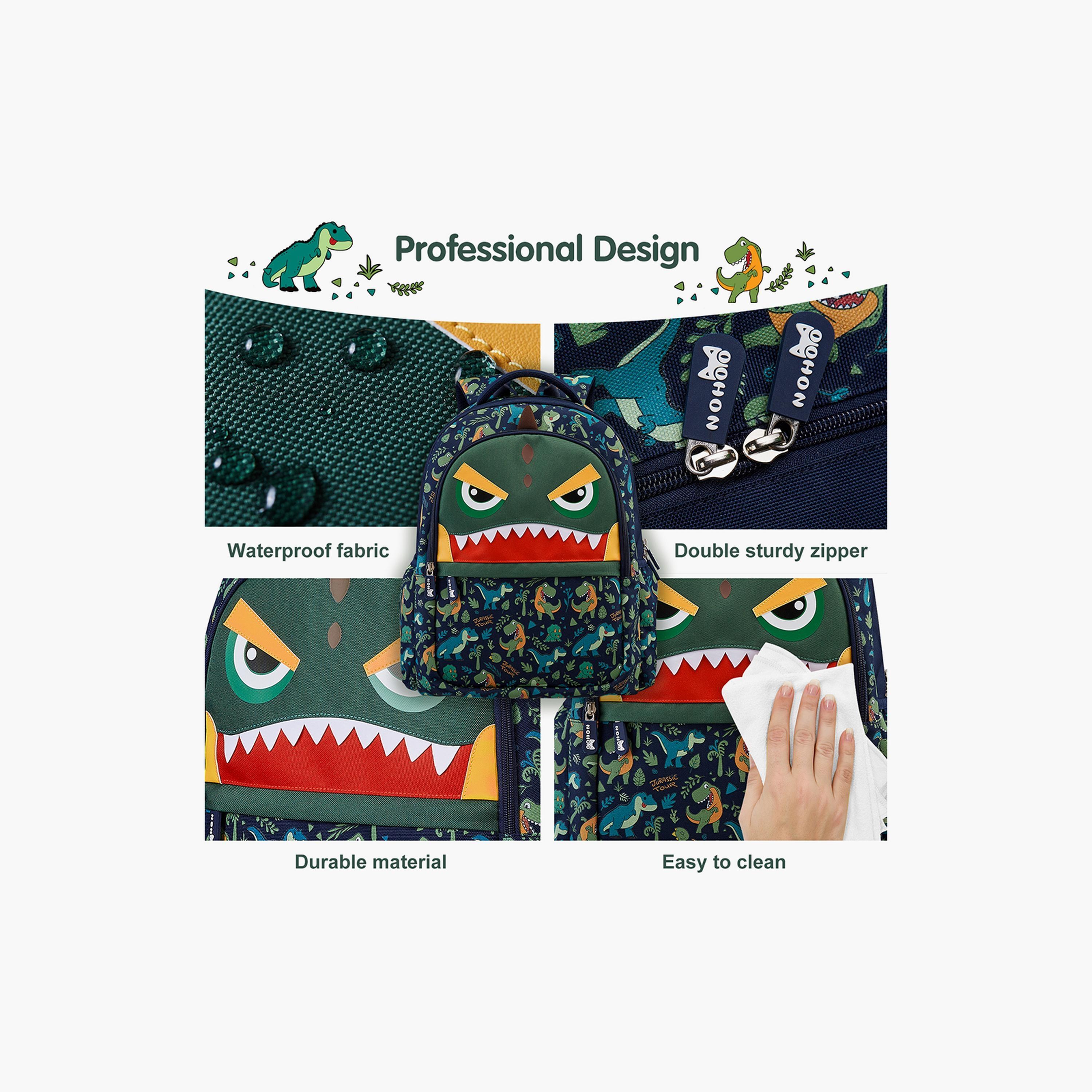 Nohoo School Bag Dino, Purple, 16 Inch-school-bagsandbackpacks-backpacks-image-4