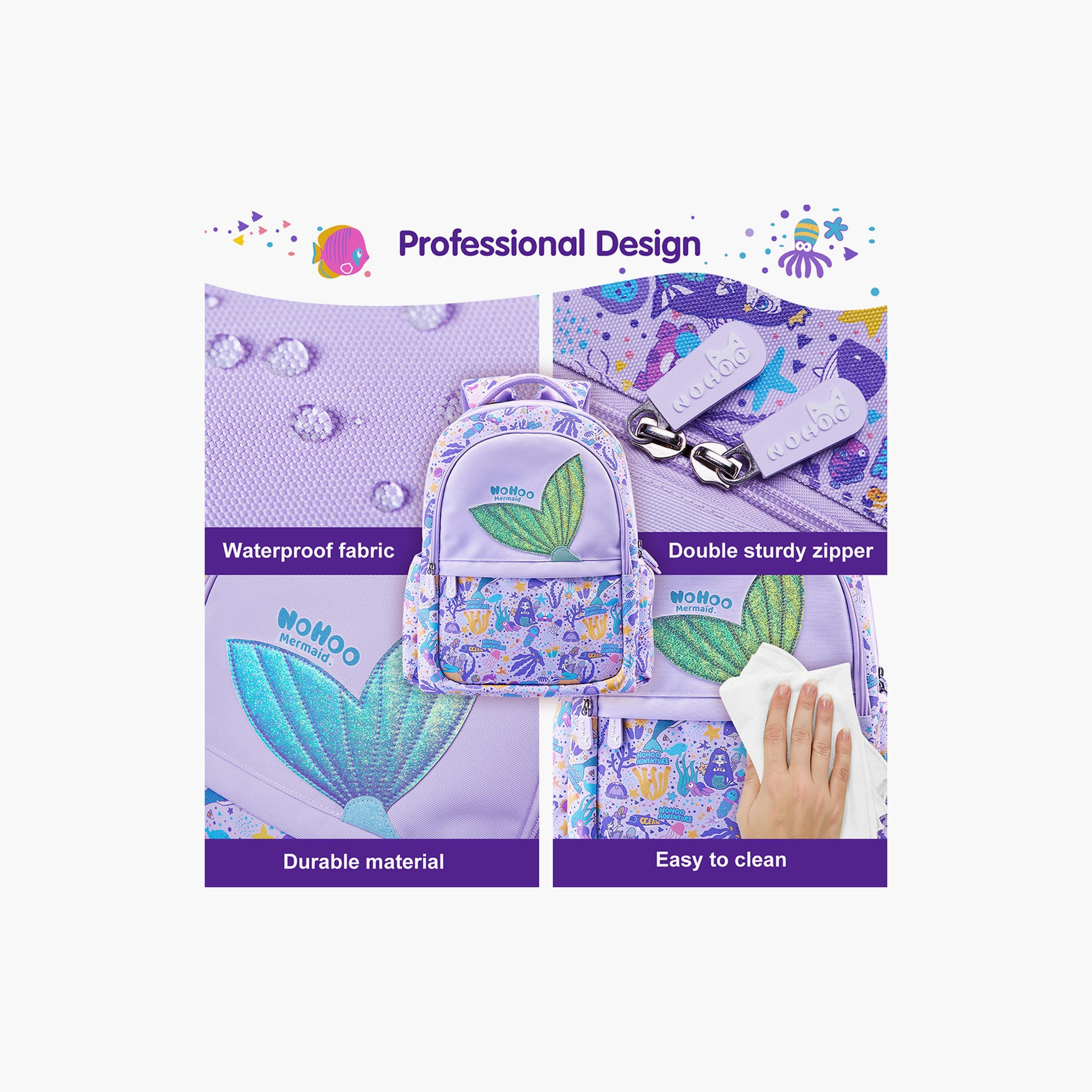 Nohoo School Bag Mermaid, Blue, 16 Inch-school-bagsandbackpacks-backpacks-image-4
