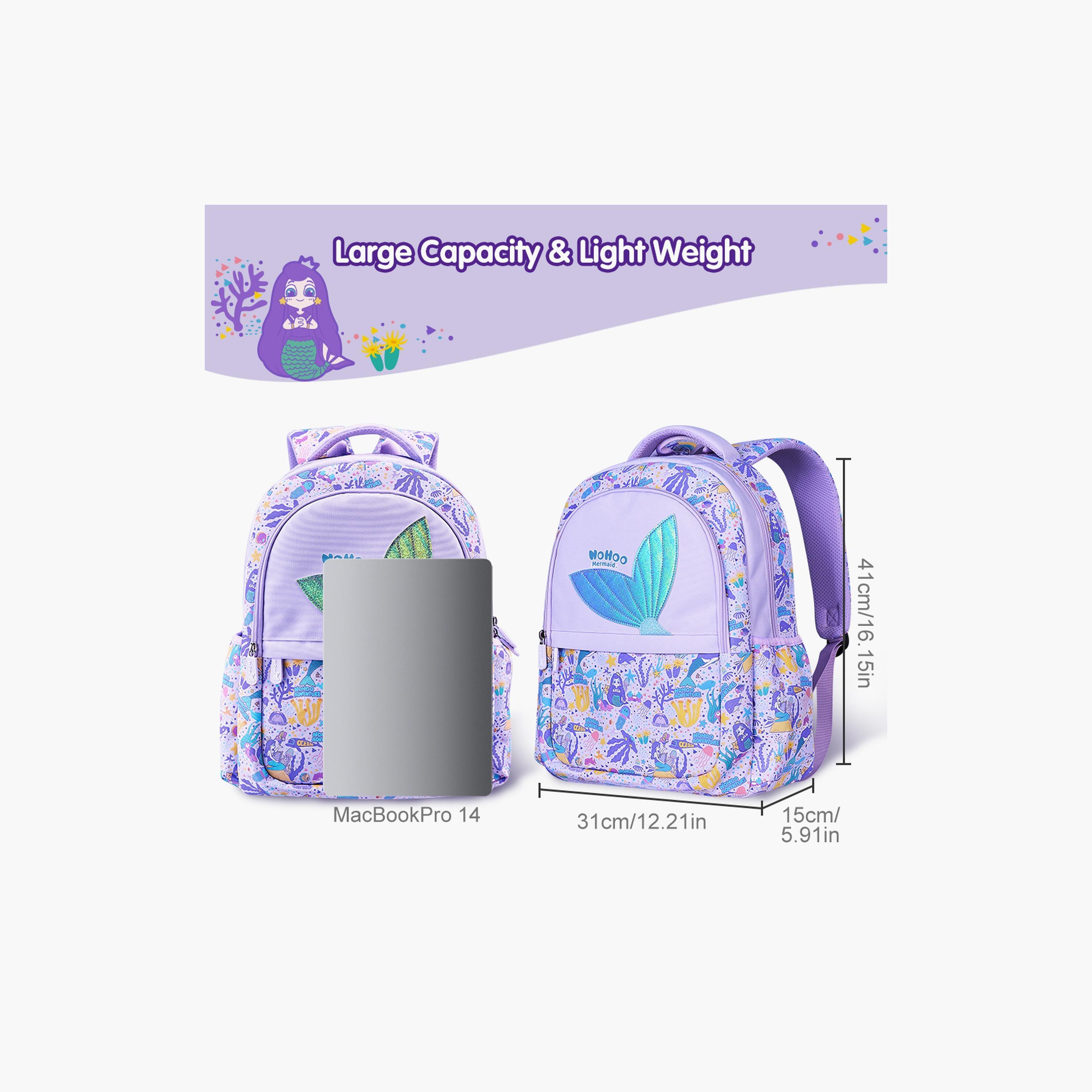 Nohoo School Bag Mermaid, Blue, 16 Inch-school-bagsandbackpacks-backpacks-image-5