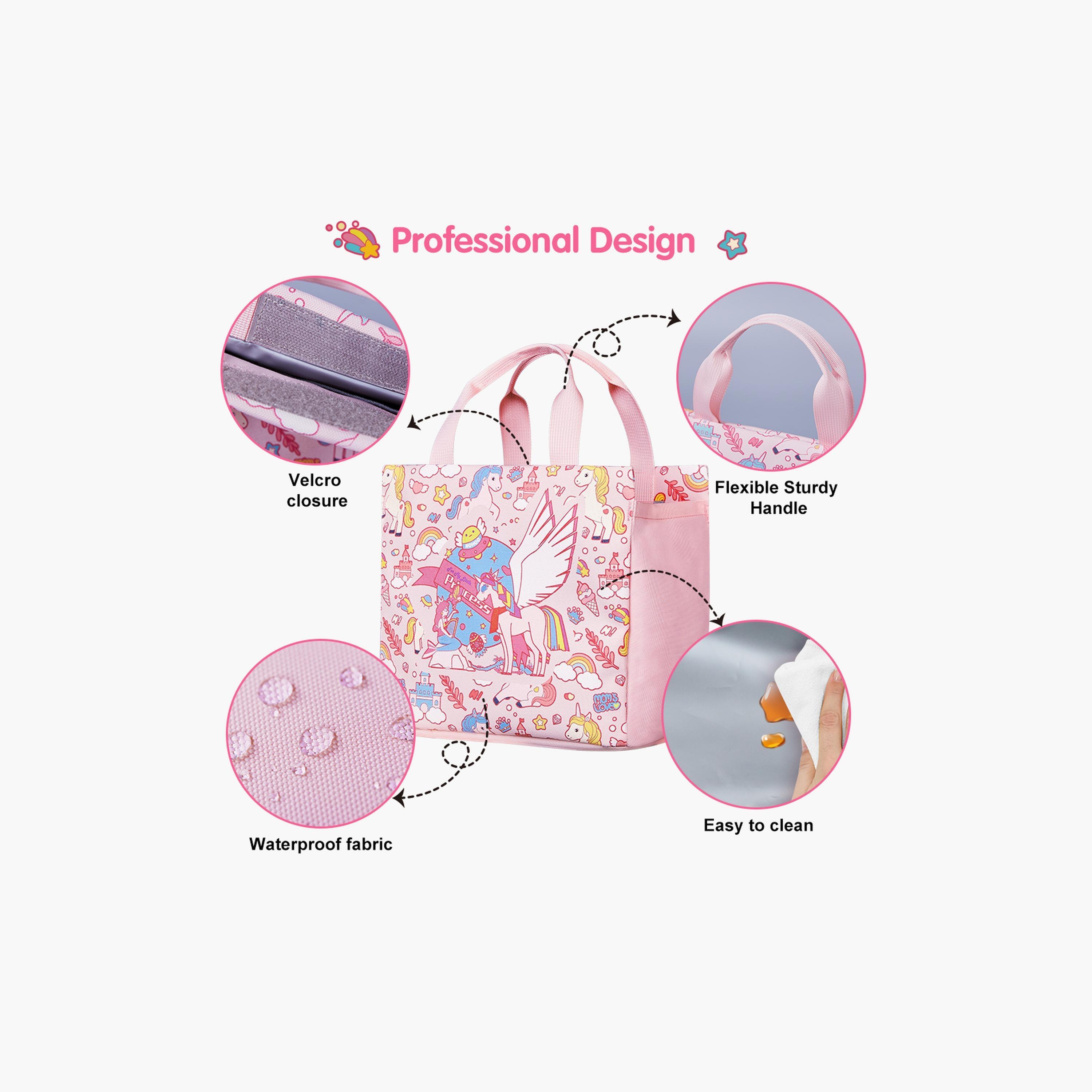 حقيبة يد غداء من نوهوو يونيكورن، وردي-school-lunchessentials-lunchbags-image-2