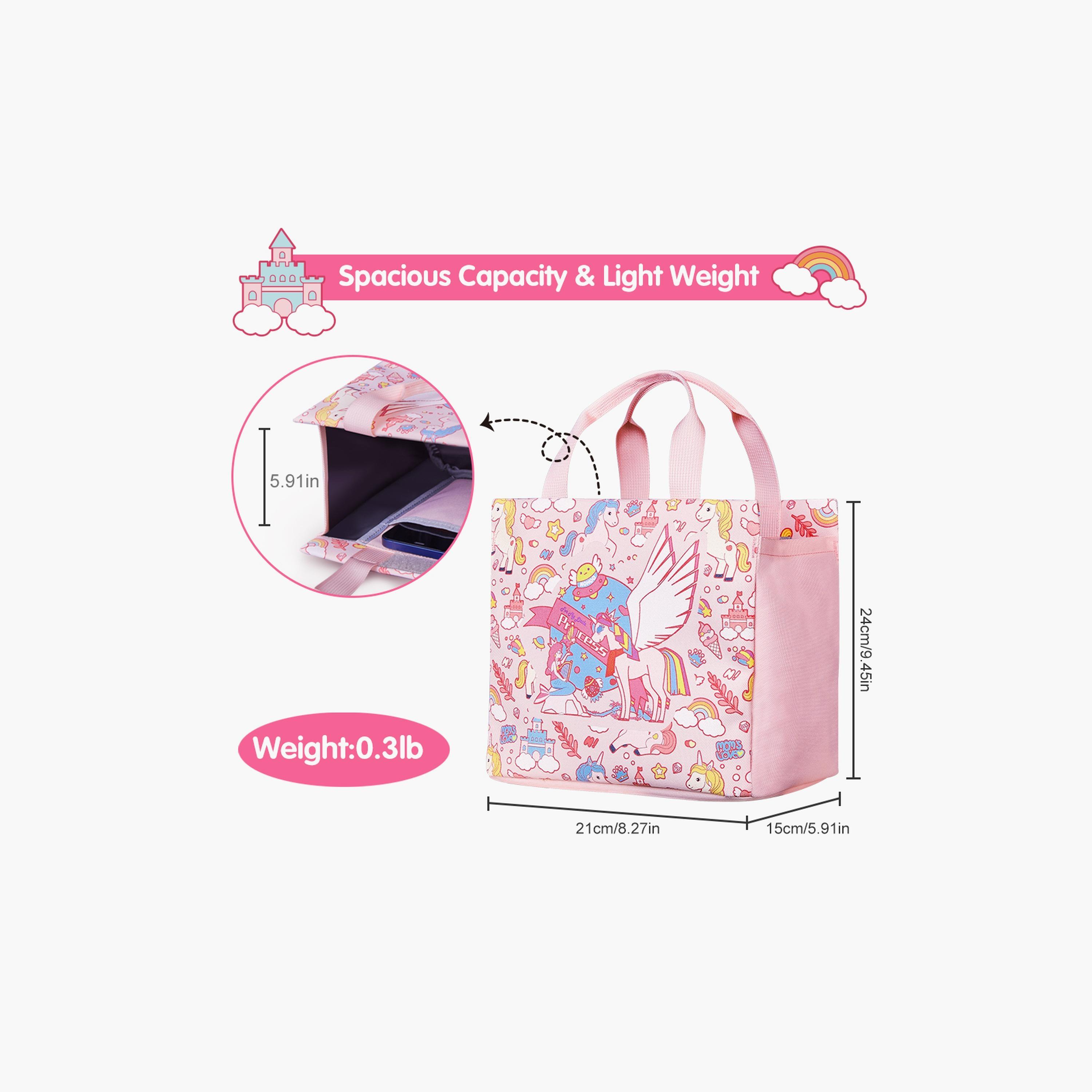 حقيبة يد غداء من نوهوو يونيكورن، وردي-school-lunchessentials-lunchbags-image-4