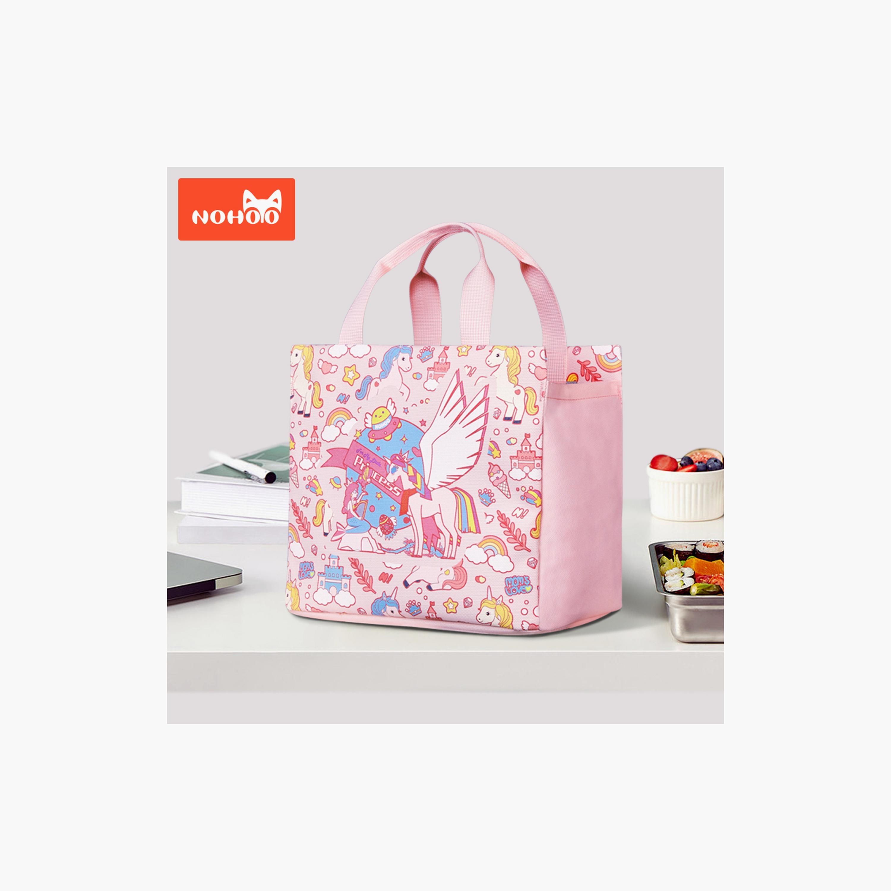 حقيبة يد غداء من نوهوو يونيكورن، وردي-school-lunchessentials-lunchbags-image-5