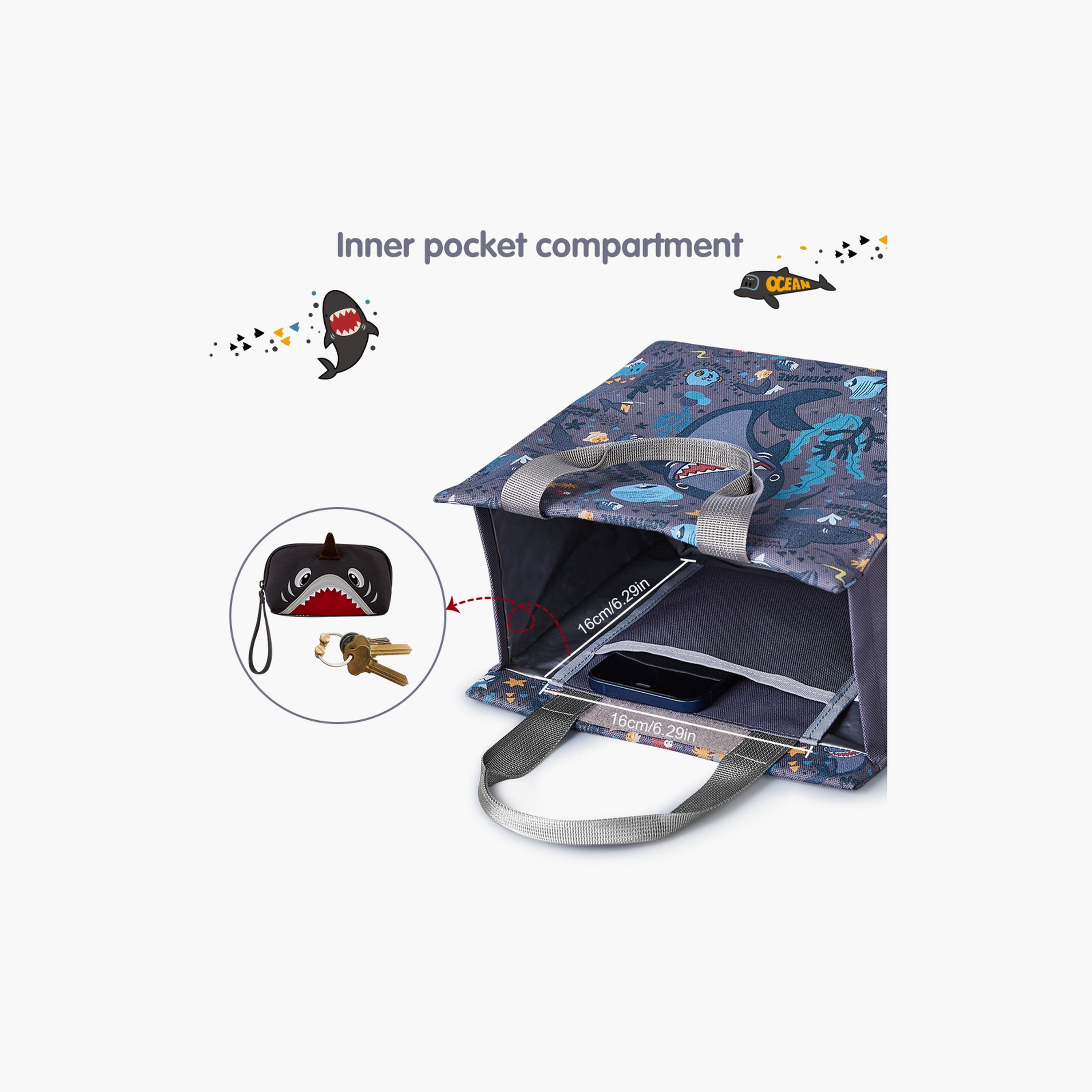 حقيبة يد غداء من نوهوو قرش، رمادي-school-lunchessentials-lunchbags-image-3