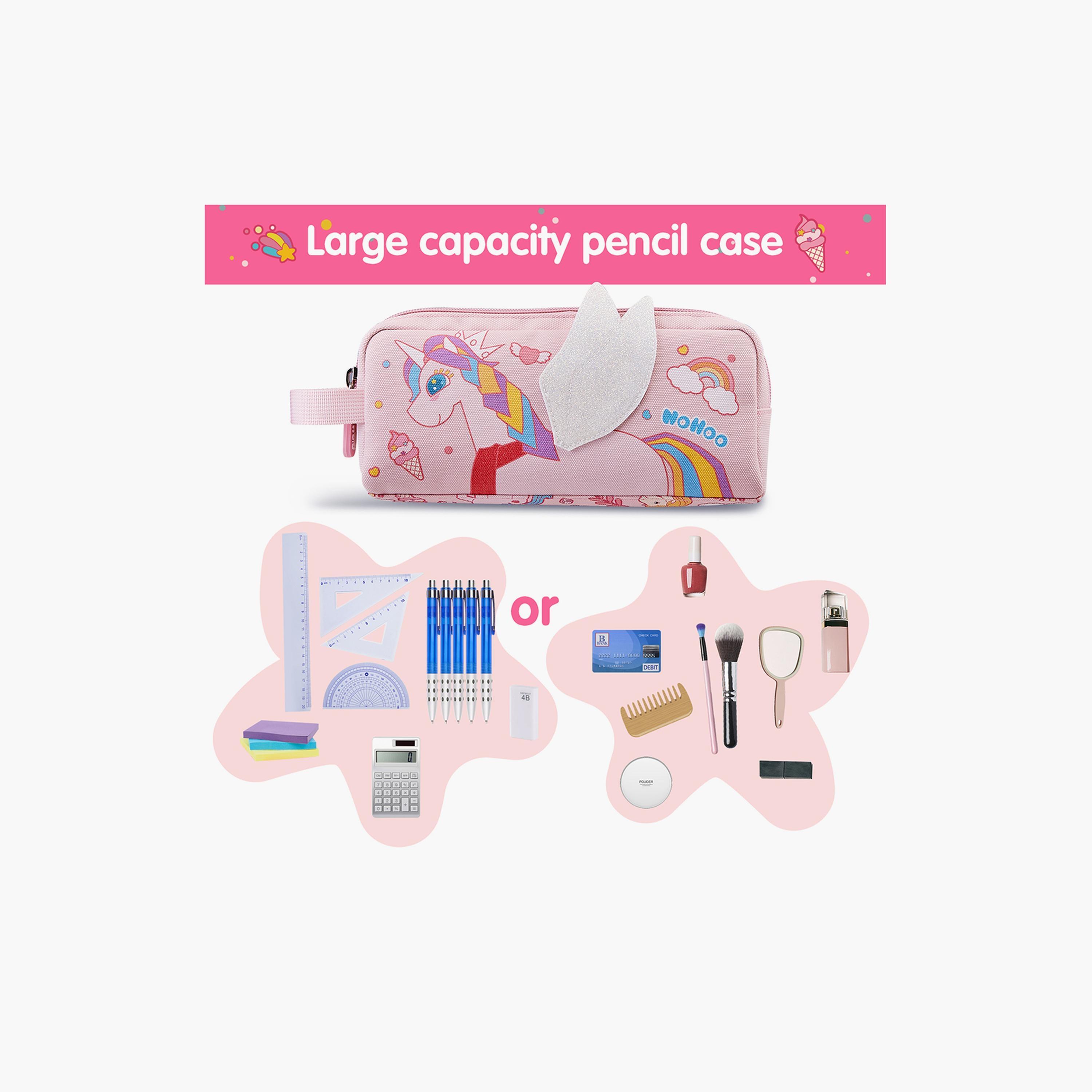 Nohoo Pencil Case Unicorn, Pink-school-stationery-pencilcases-image-2