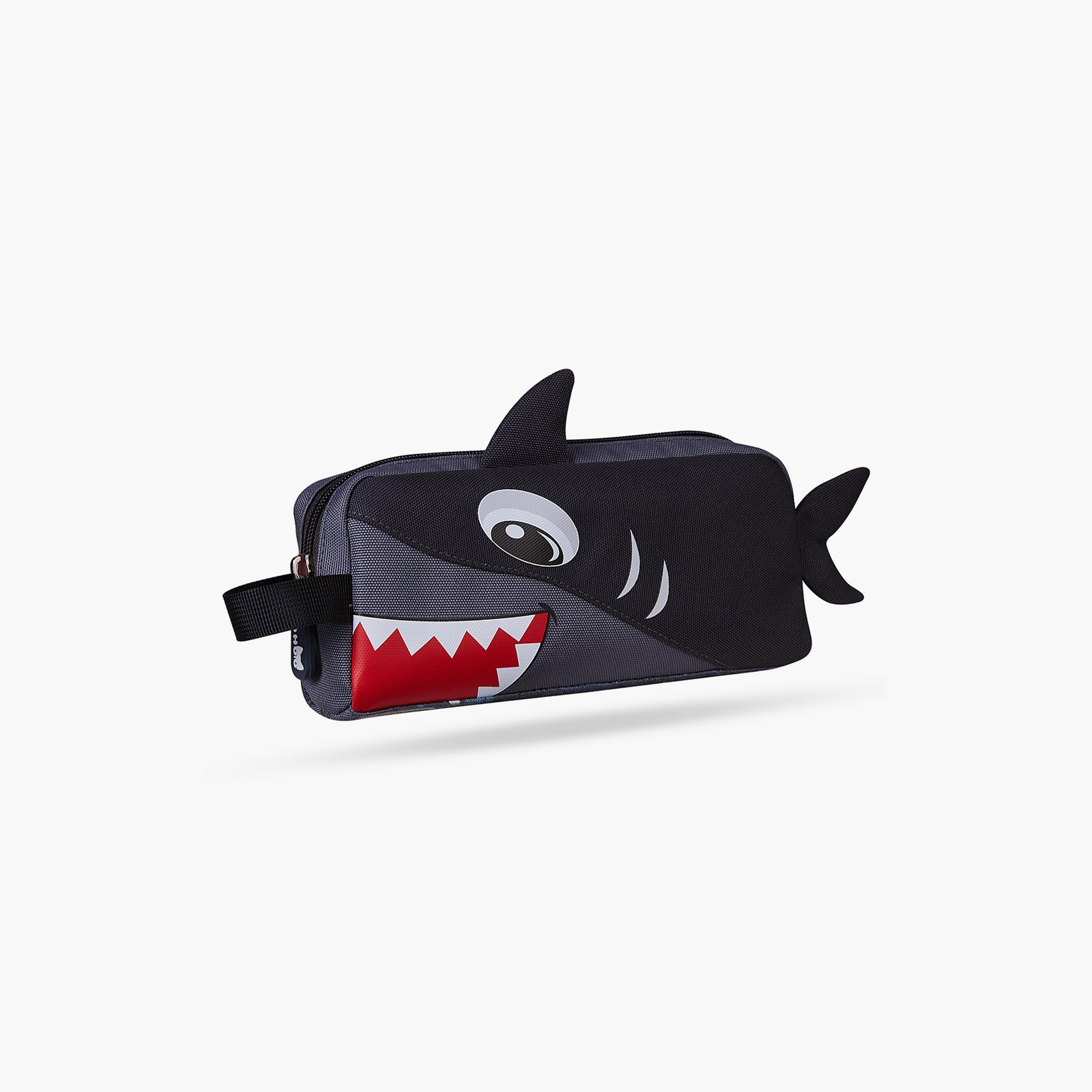 Nohoo Pencil Case Shark, Grey-school-stationery-pencilcases-image-1